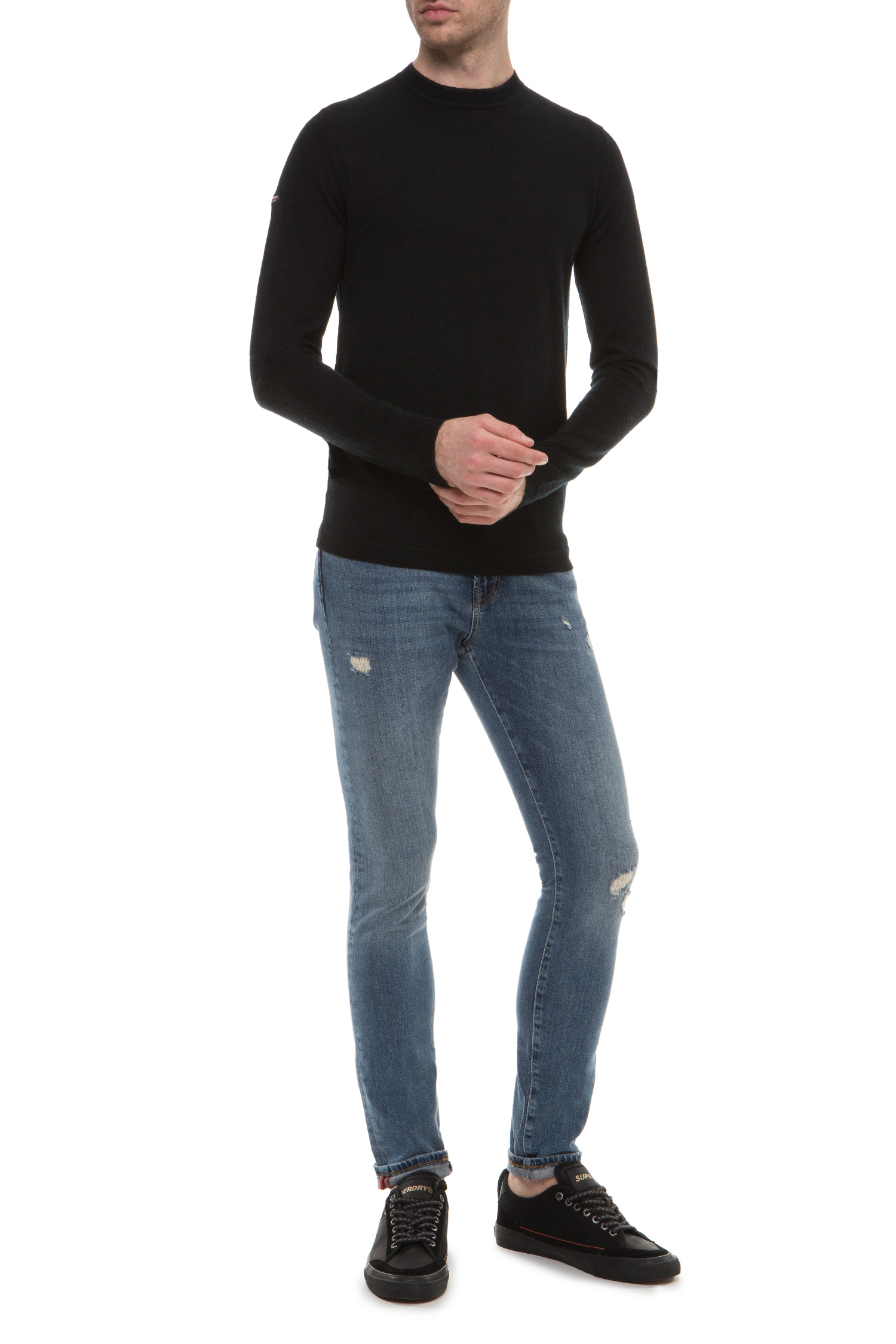 Мужской черный шерстяной свитер SuperDry M6100013A;W6G