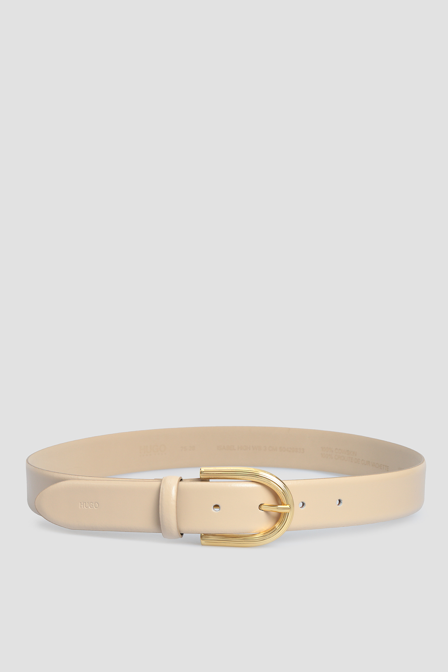 Жіночий бежевий шкіряний ремінь HUGO 50429833;272
