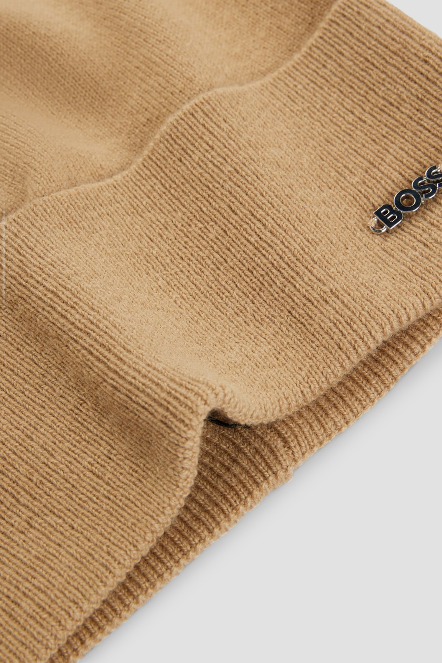 Женская бежевая шерстяная шапка BOSS 50524276;260
