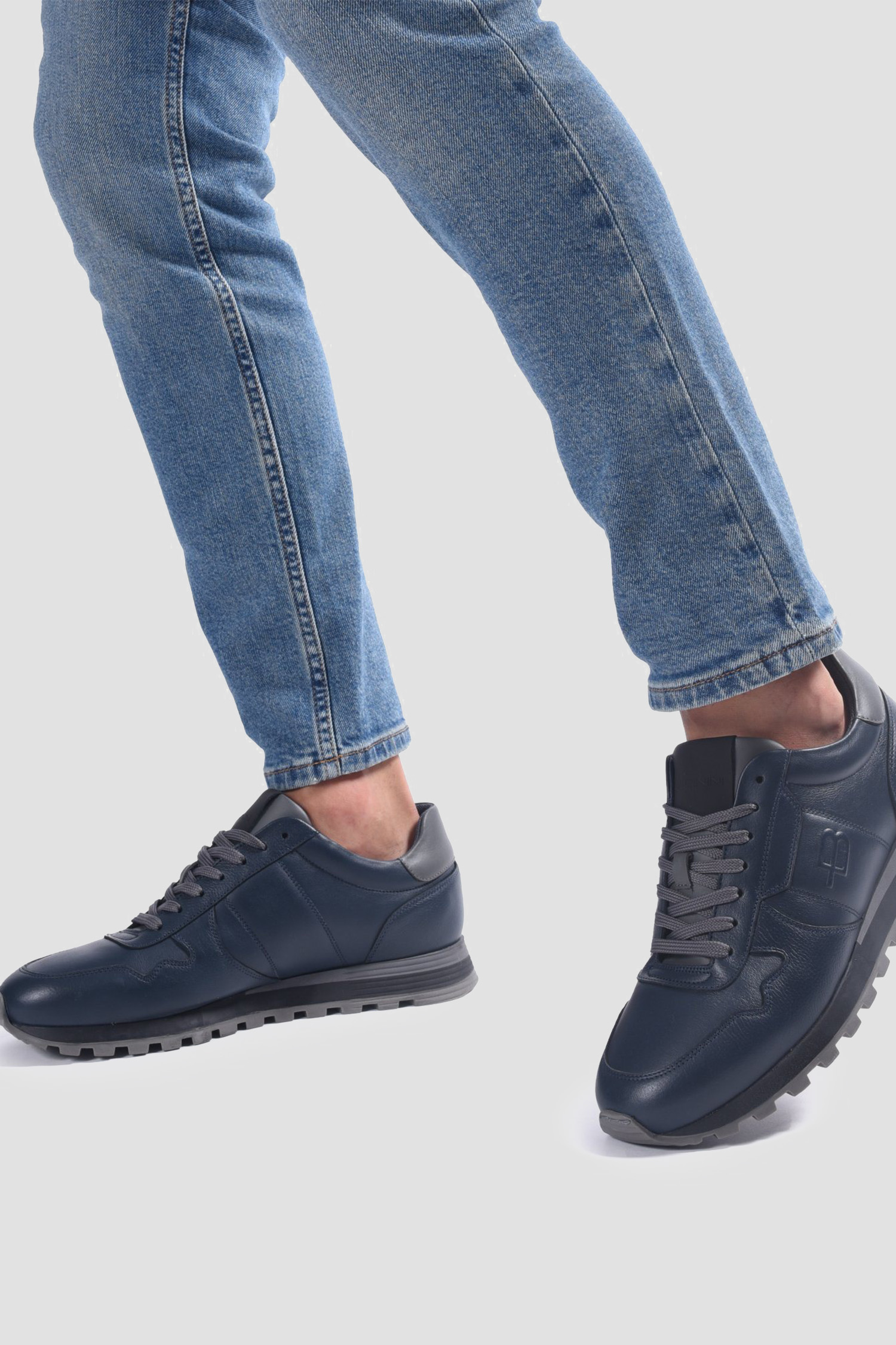 Чоловічі темно-сині шкіряні кросівки BALDININI U5B850T1CEVI;1500