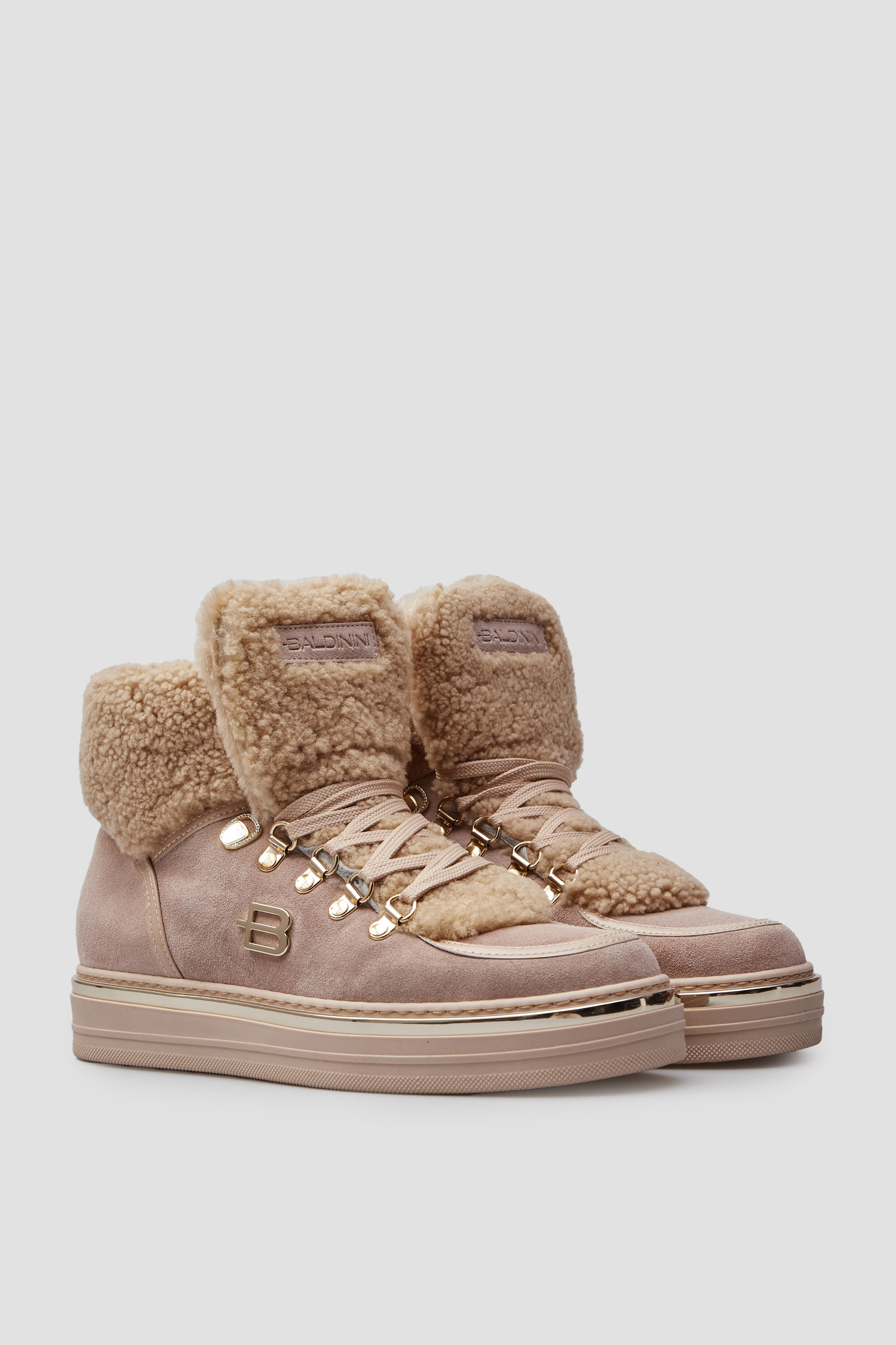 Женские бежевые замшевые хайкеры BALDININI D5B813A1CAMN;TDNA