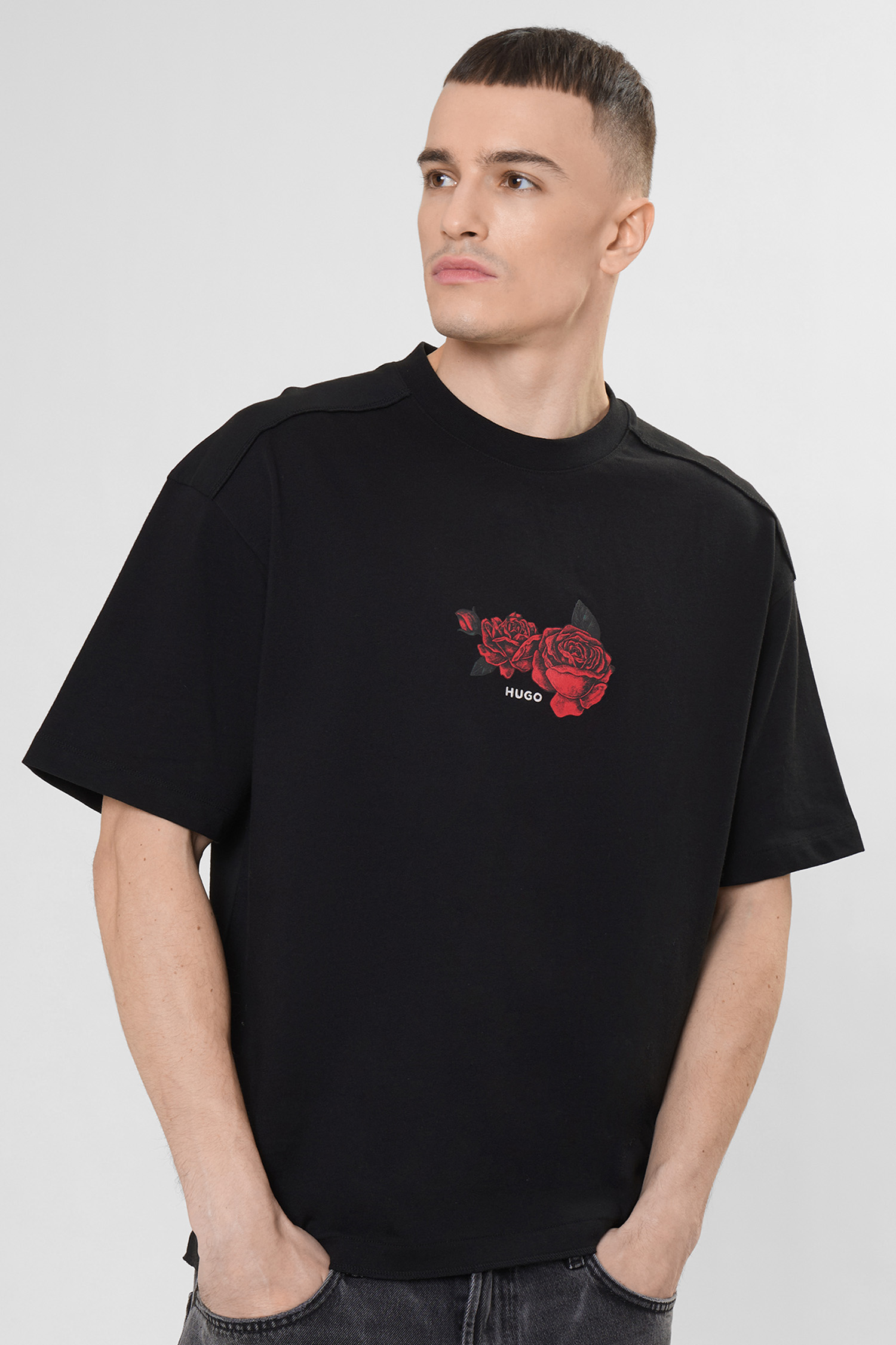 Чоловіча чорна футболка HUGO 50564642;001