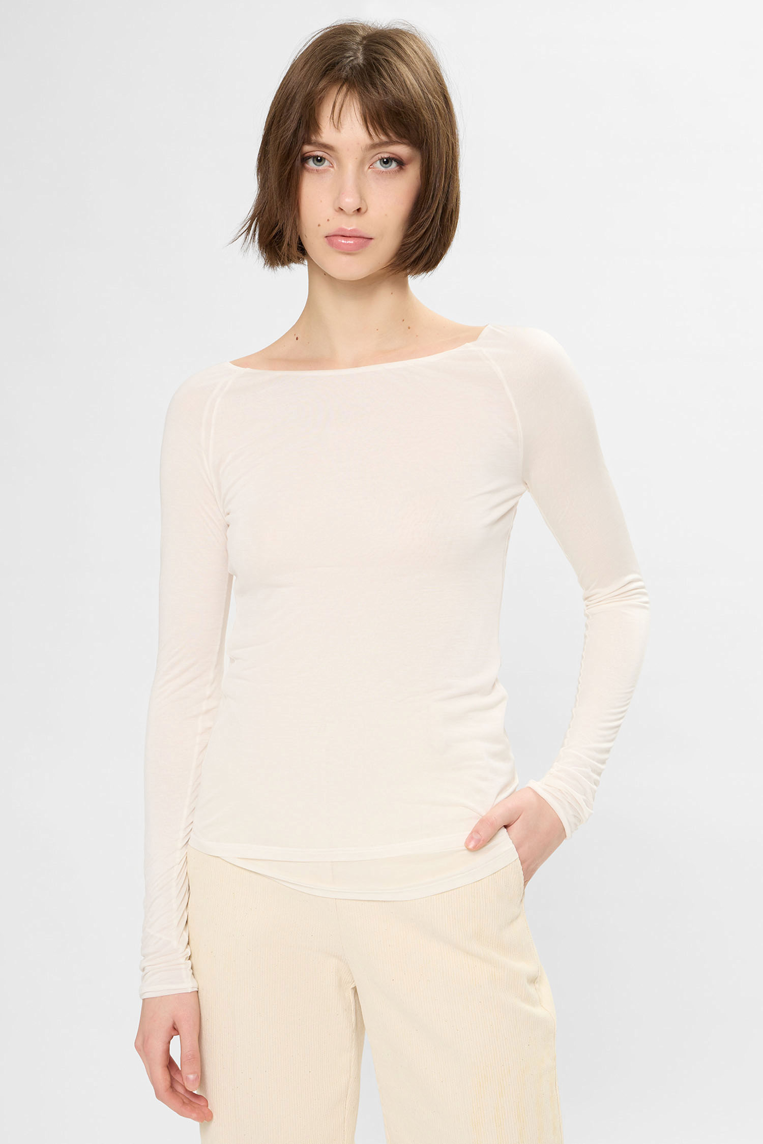 Женский белый лонгслив BOSS 50553548;118