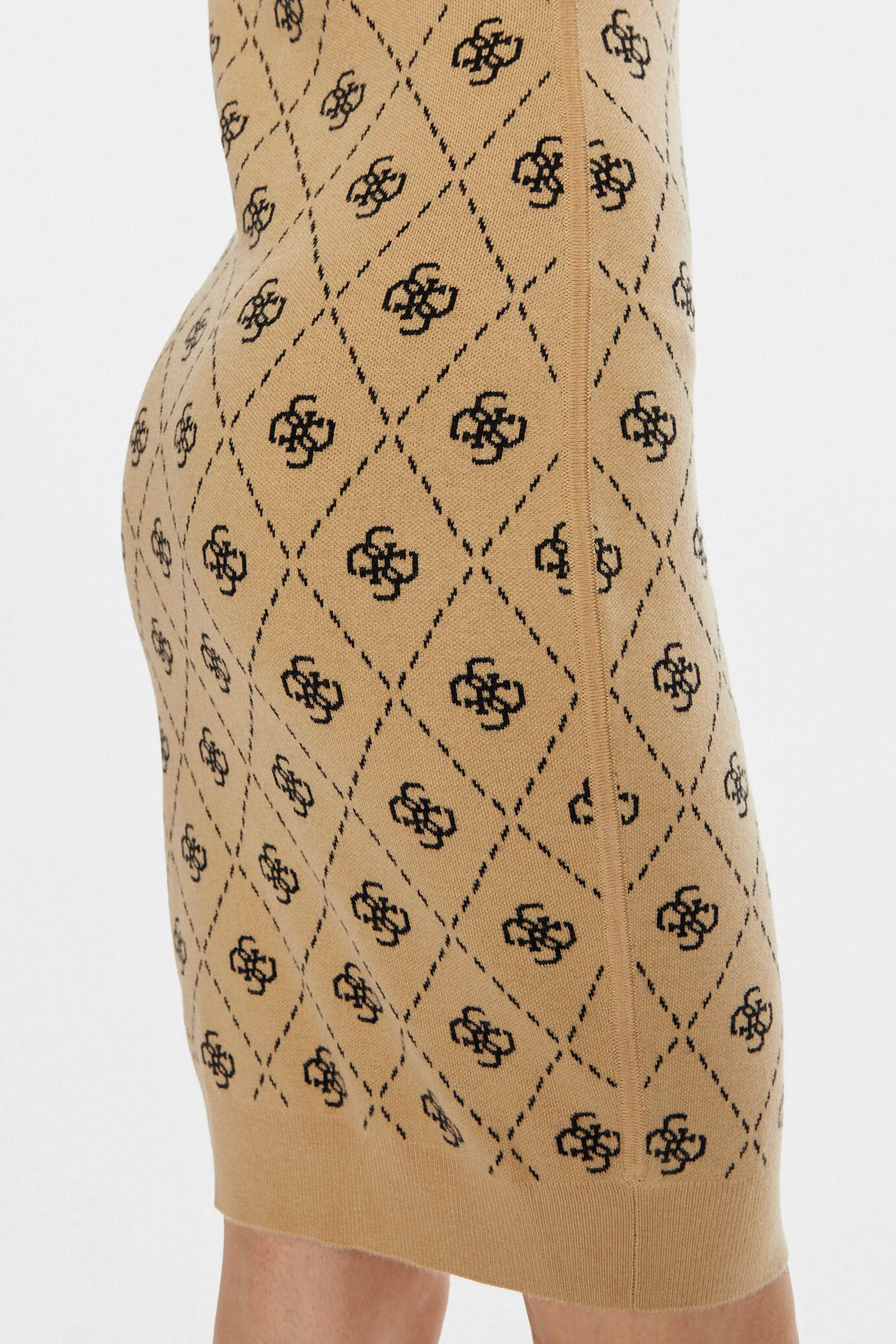 Женское бежевое платье с узором Guess W4BK98.Z3JD2;FN3N