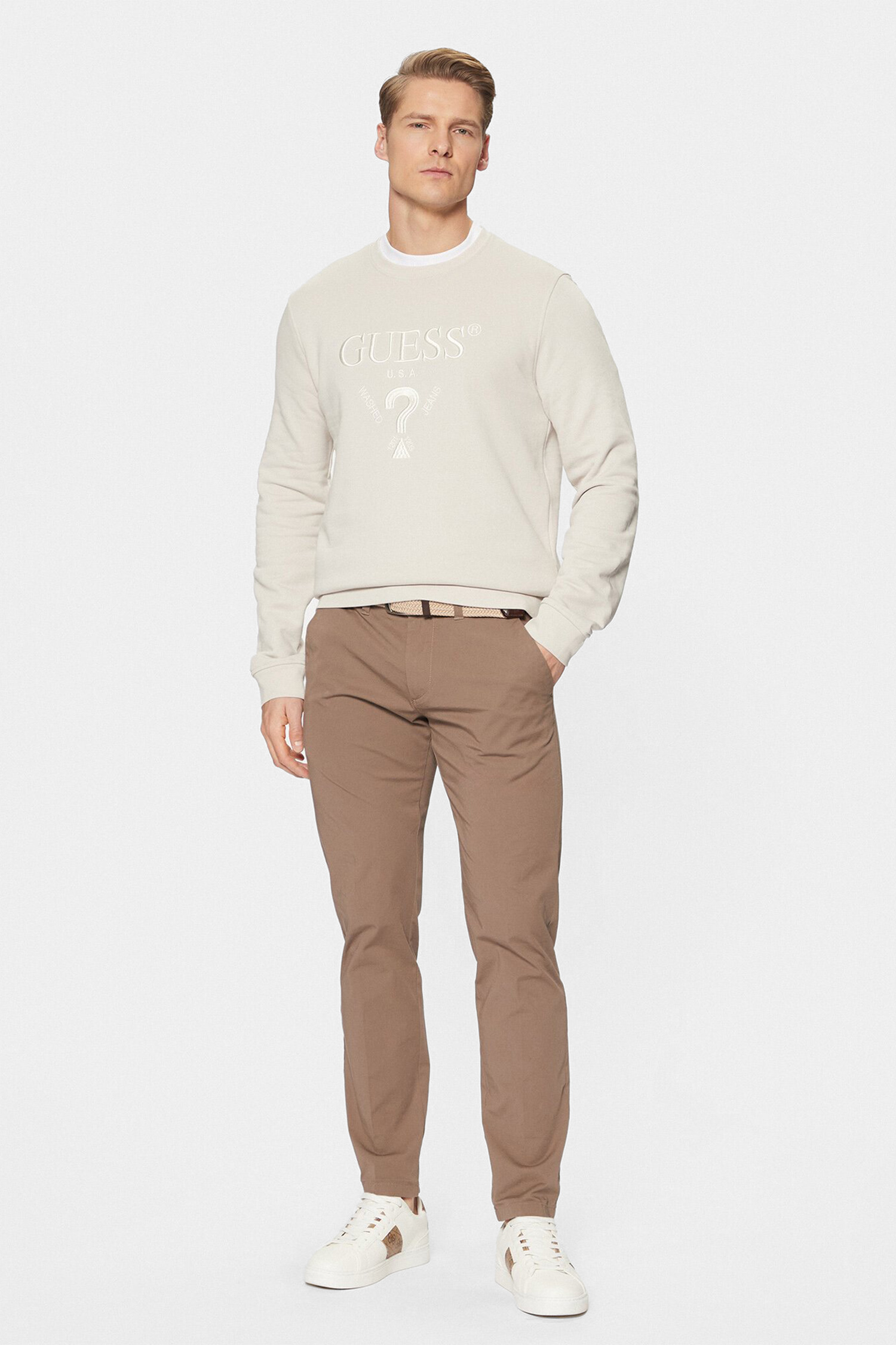 Мужской бежевый свитшот Guess M5RQ08.KCN01;G9B8