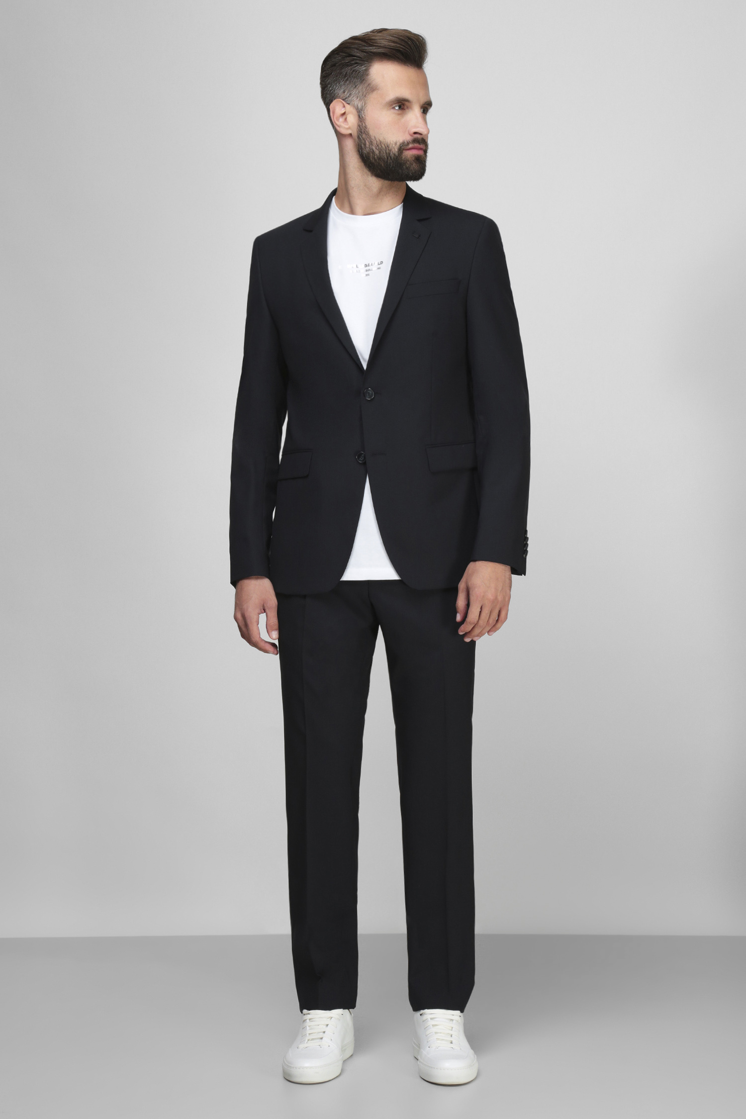 Чоловічий темно-синій вовняний костюм (піджак, брюки) Karl Lagerfeld 500099.155200К;690