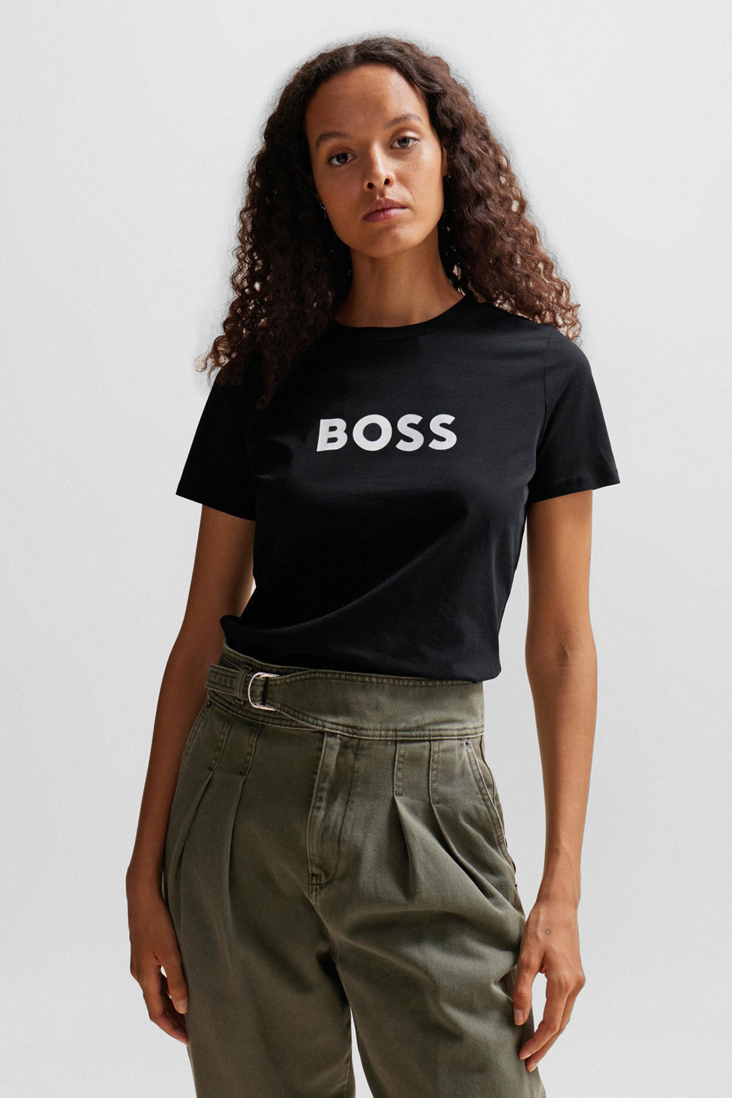 Жіноча чорна футболка BOSS 50501139;001