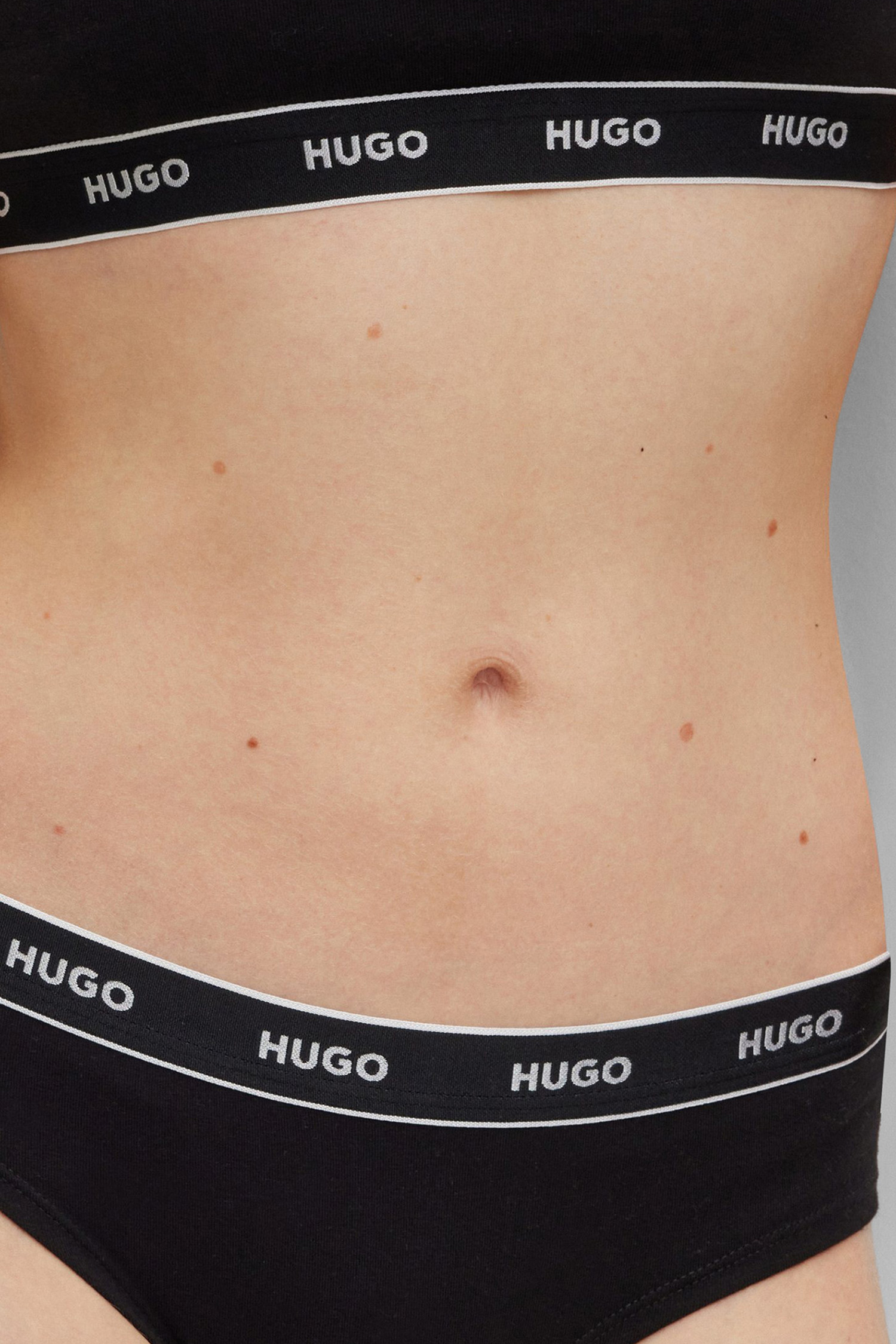Женские черные трусики (3 шт) HUGO 50469657;001