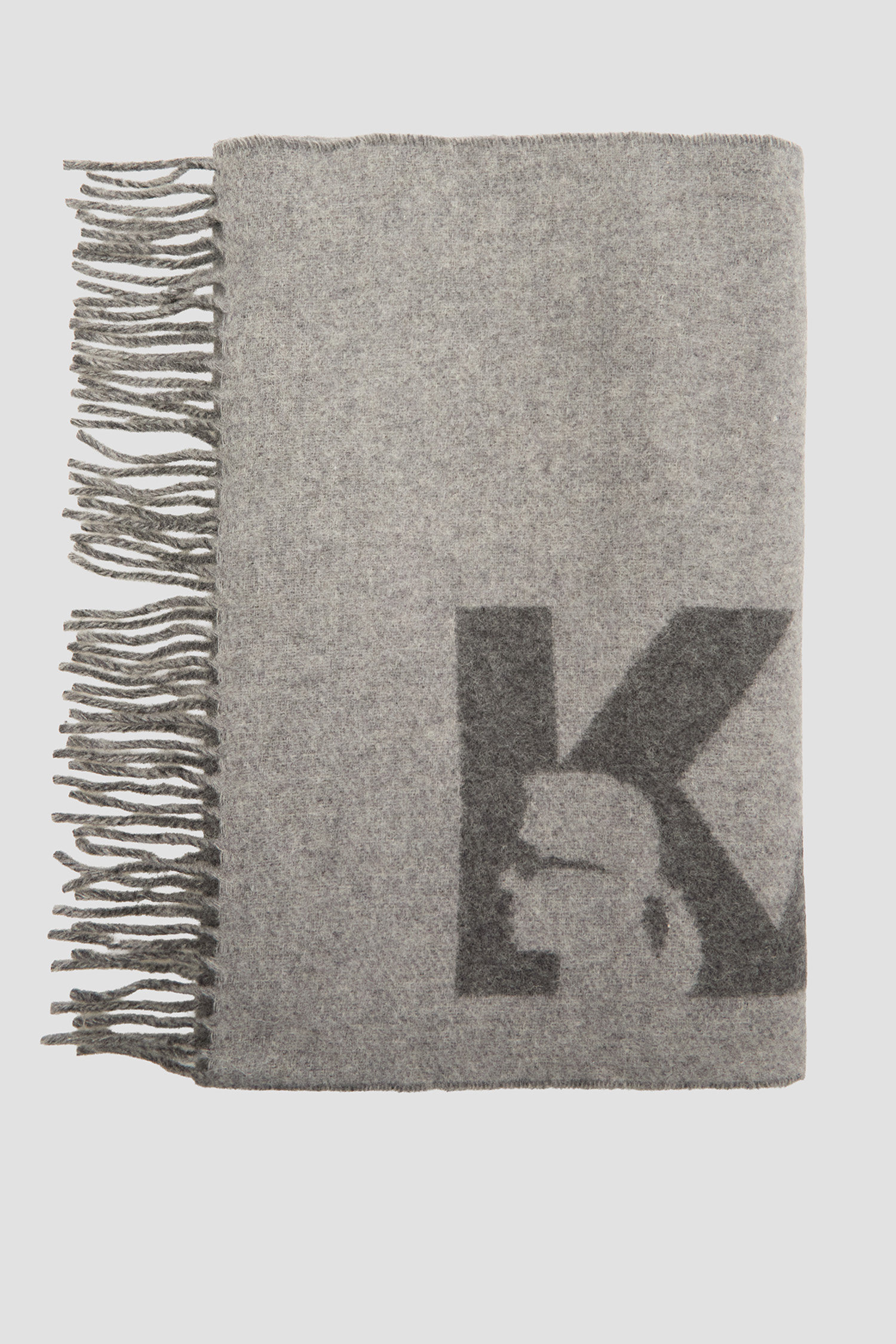 Мужской серый шерстяной шарф Karl Lagerfeld 554137.805001;941