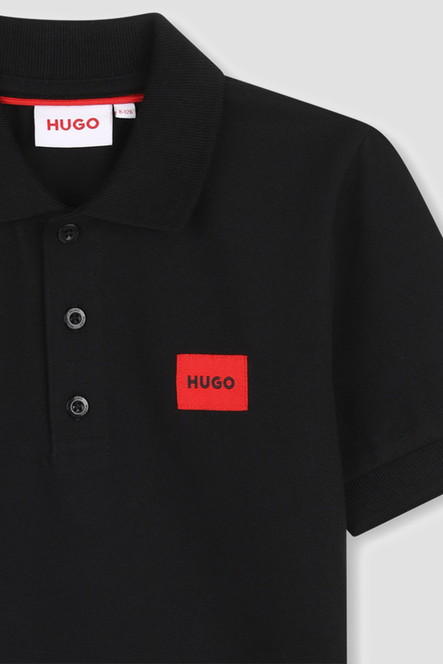 Детское черное поло HUGO kids G01186;09B