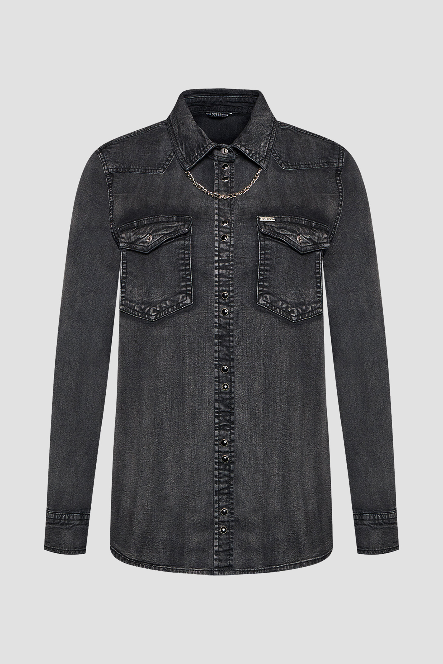 Женская серая джинсовая рубашка Guess W2RH32.D4F33;BKC1