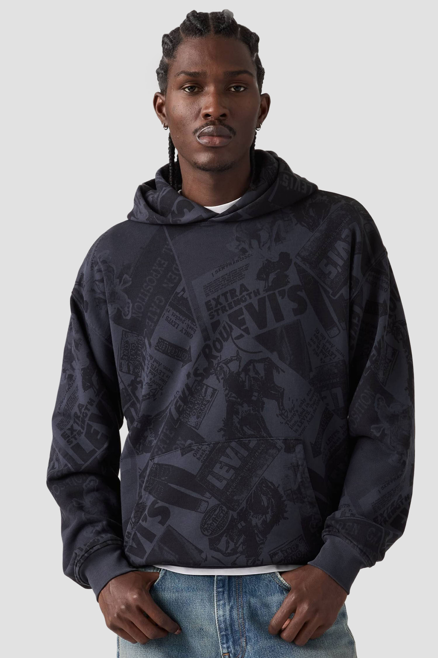 Мужское темно-синее худи с узором Levi’s® 0065D;0000