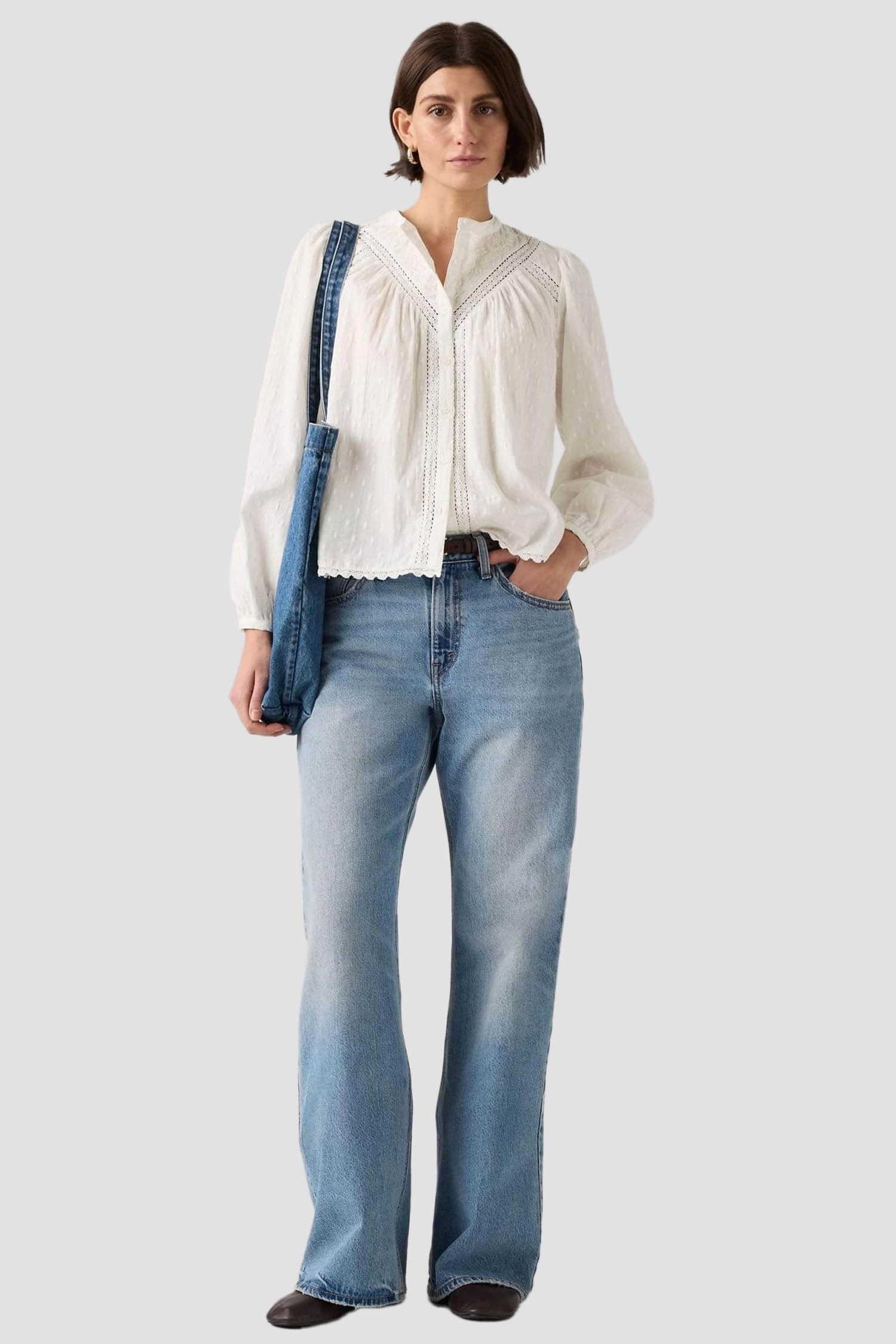 Женские голубые джинсы Loose Boot Levi’s® 005DO;0000