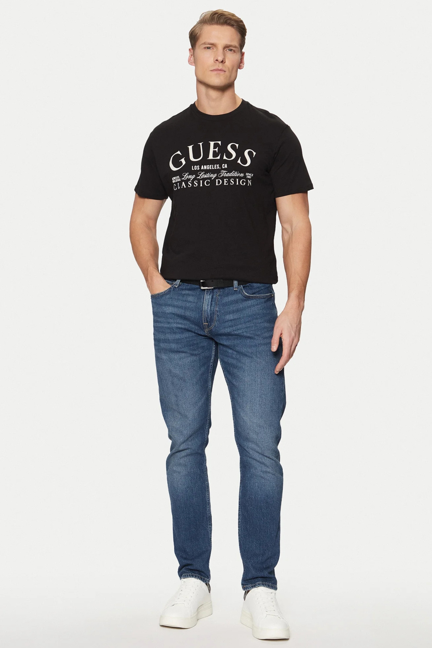 Мужская черная футболка Guess M5RI43.K9RM1;JBLK