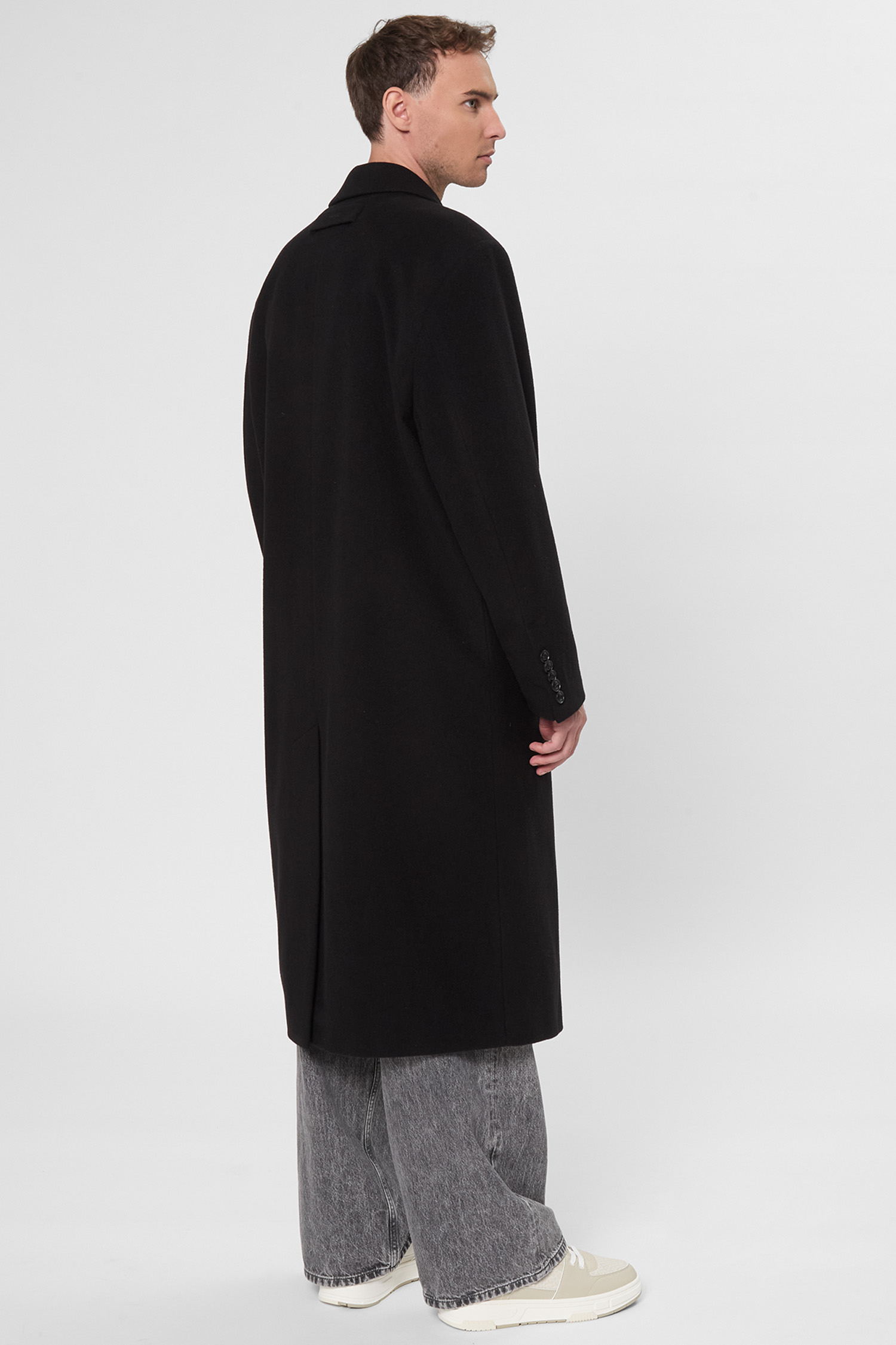 Чоловіче чорне вовняне пальто HUGO 50549291;001