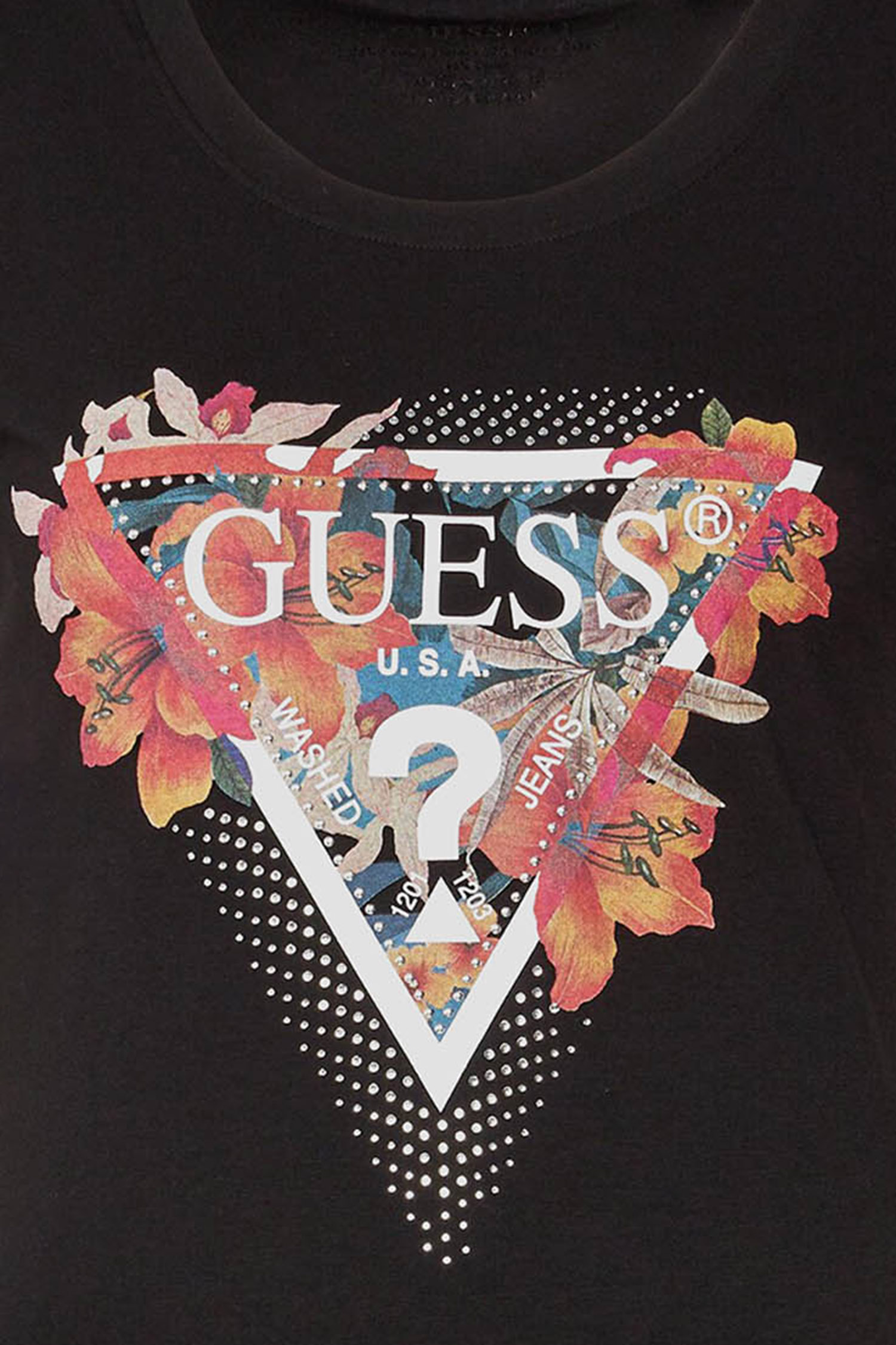 Женская черная футболка Guess W4GI62.J1314;JBLK