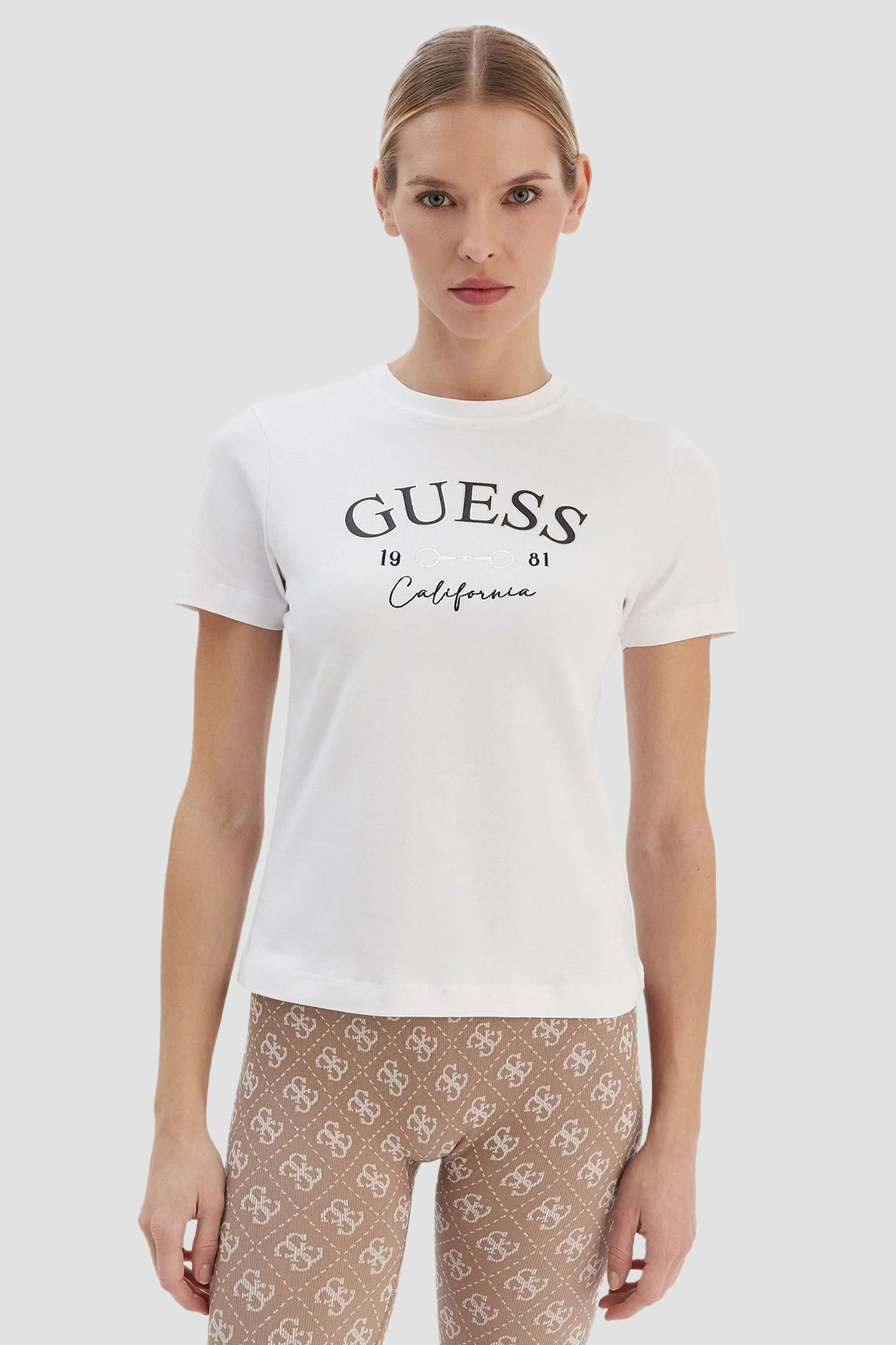 Жіноча біла футболка Guess V6RI02.J1314;G011
