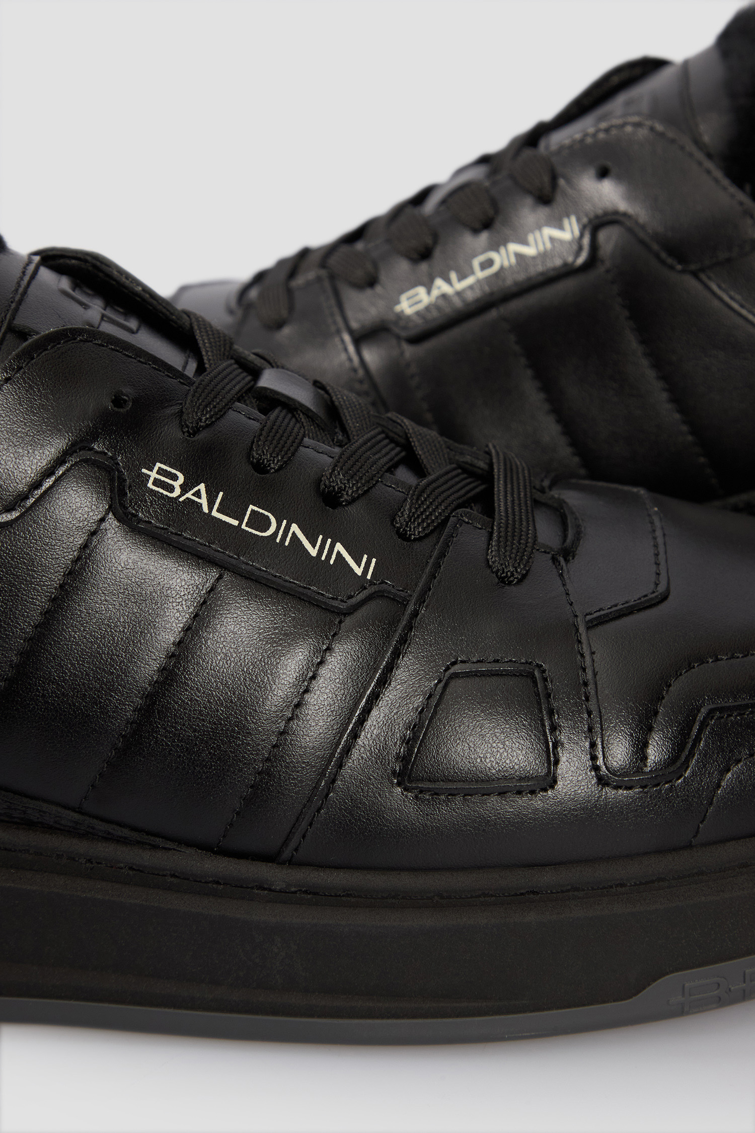 Чоловічі чорні шкіряні снікерси BALDININI U5B822A1VITE;0000