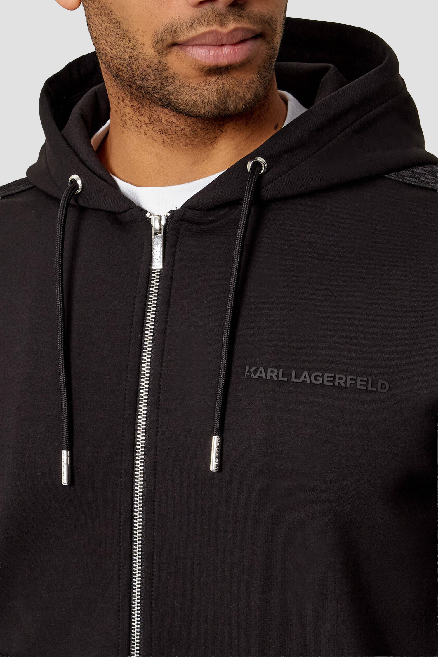 Мужская черная кофта на молнии Karl Lagerfeld 561902.705007;990