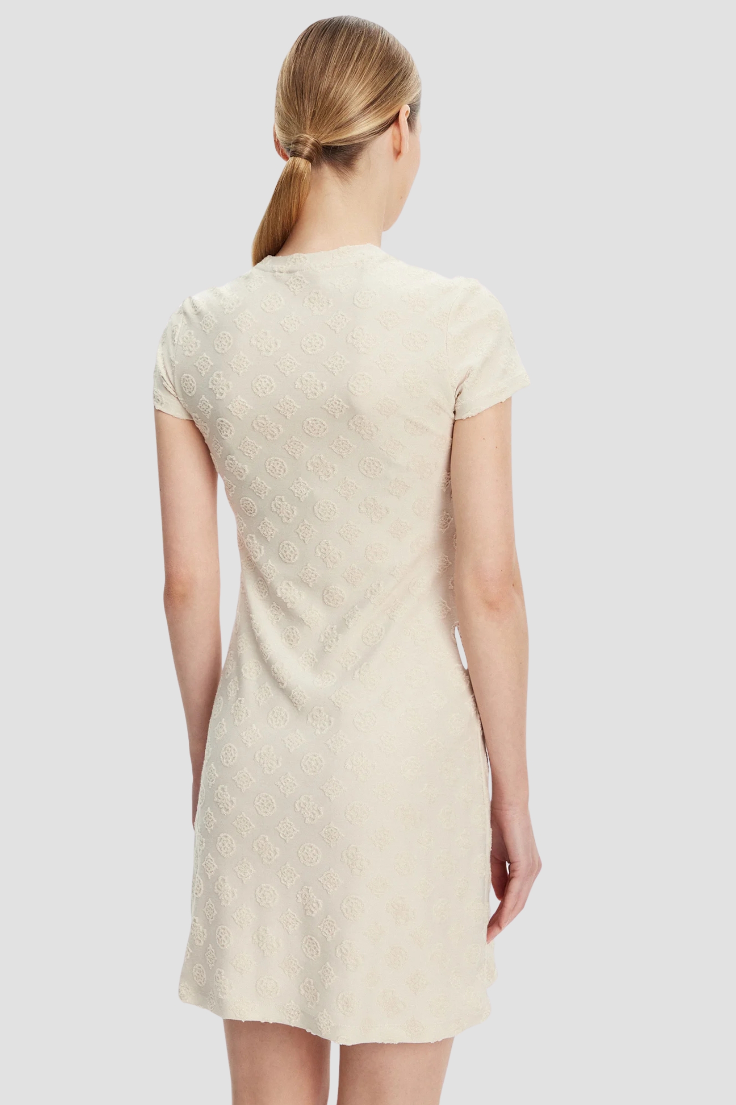 Женское бежевое платье с узором Guess V5GK07.KCT02;FNFN