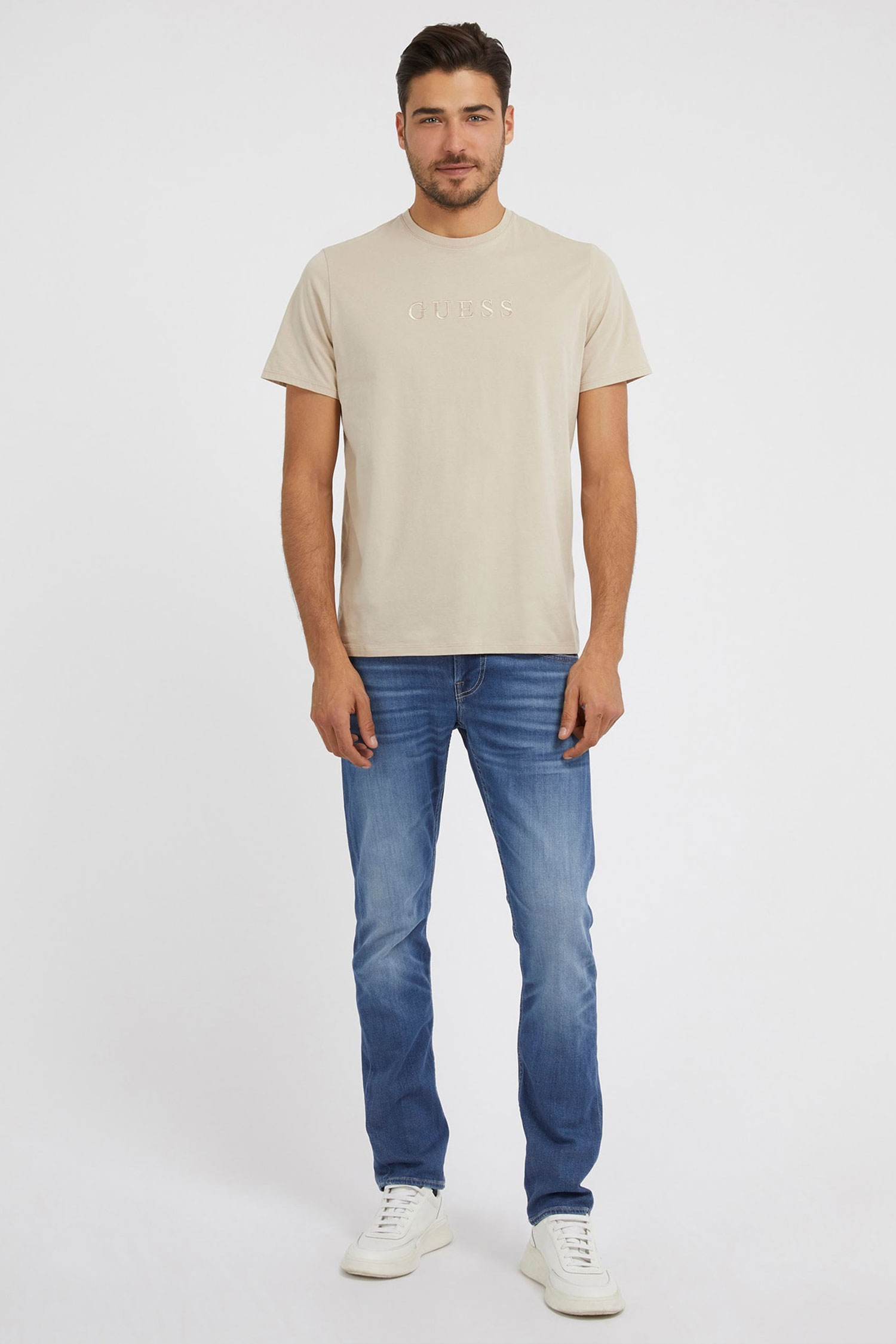 Мужская бежевая футболка Guess M2BP47.K7HD0;NMD