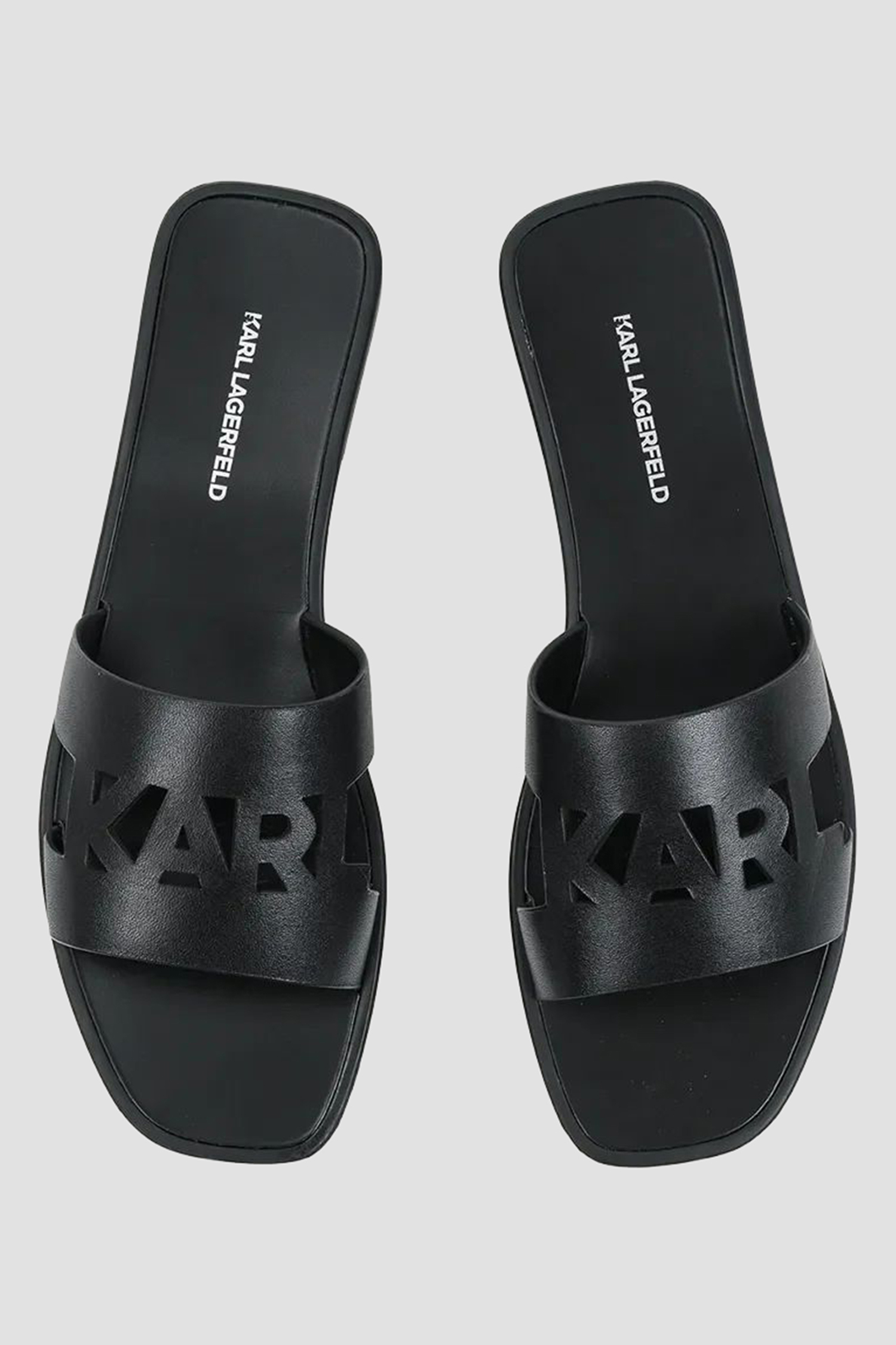 Жіночі чорні шкіряні слайдери Karl Lagerfeld KL80405C;00X