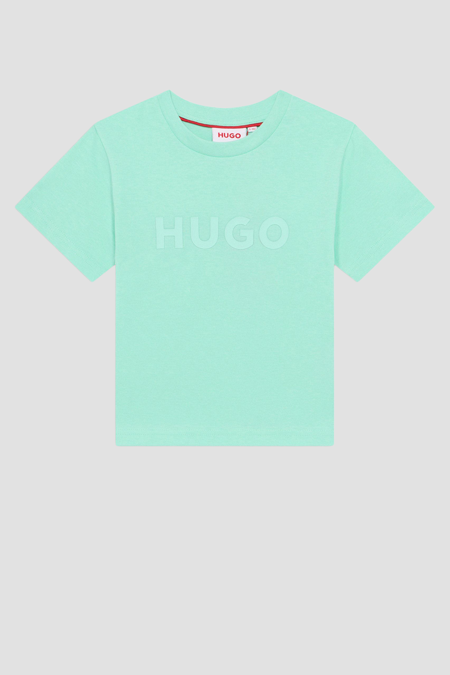 Дитяча бірюзова футболка HUGO kids G01014;C72B