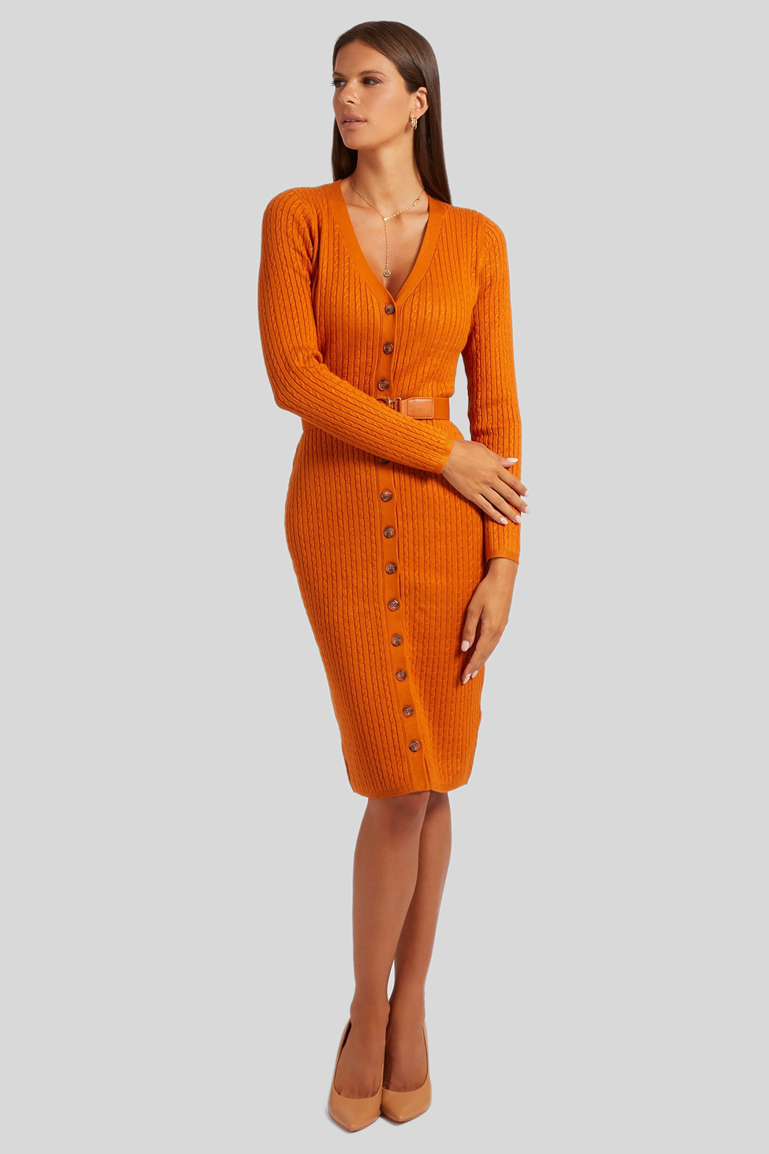Женское оранжевое платье Guess W2BK54.Z2YJ2;A30D