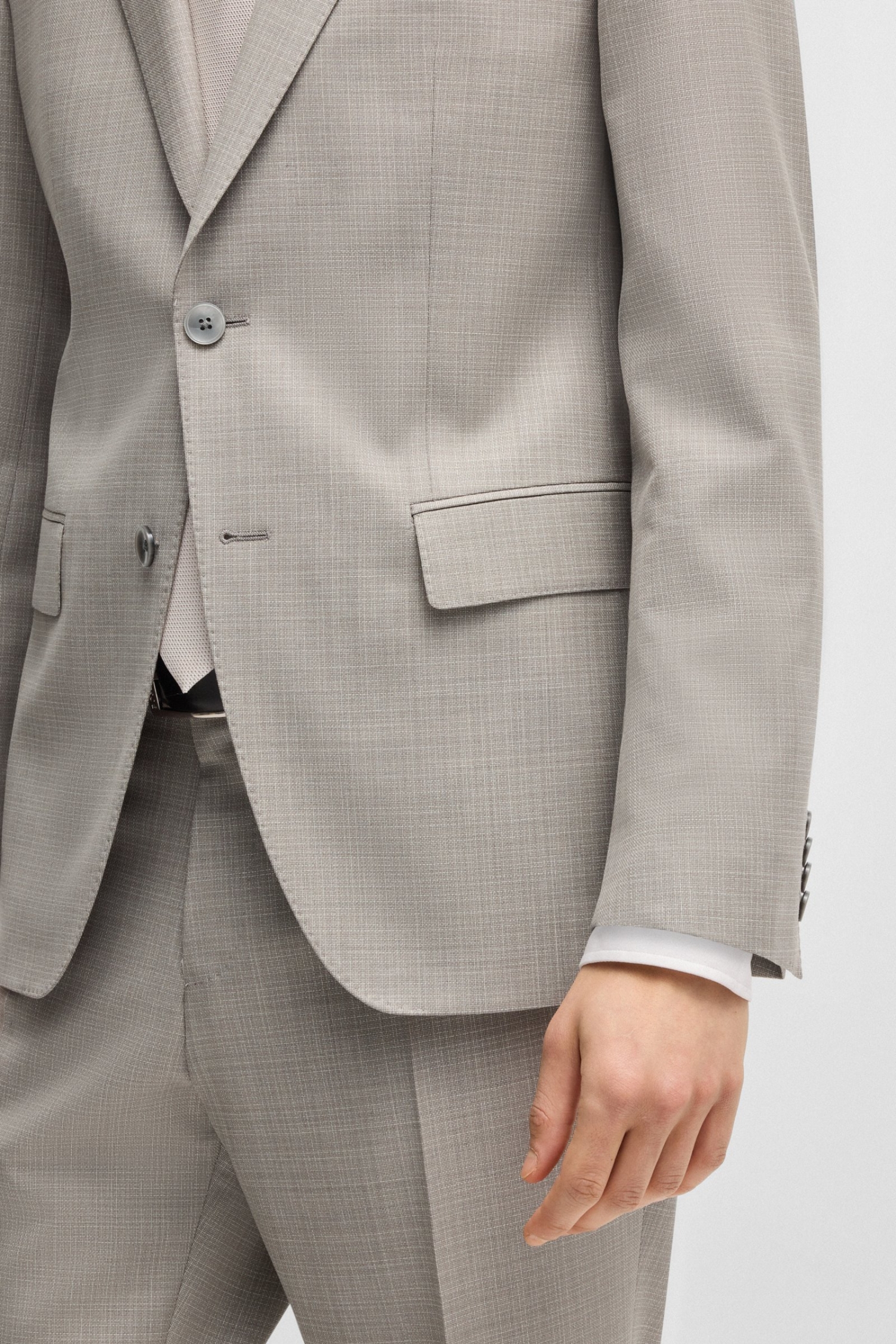 Чоловічий бежевий вовняний костюм (піджак, брюки) BOSS 50540973;275