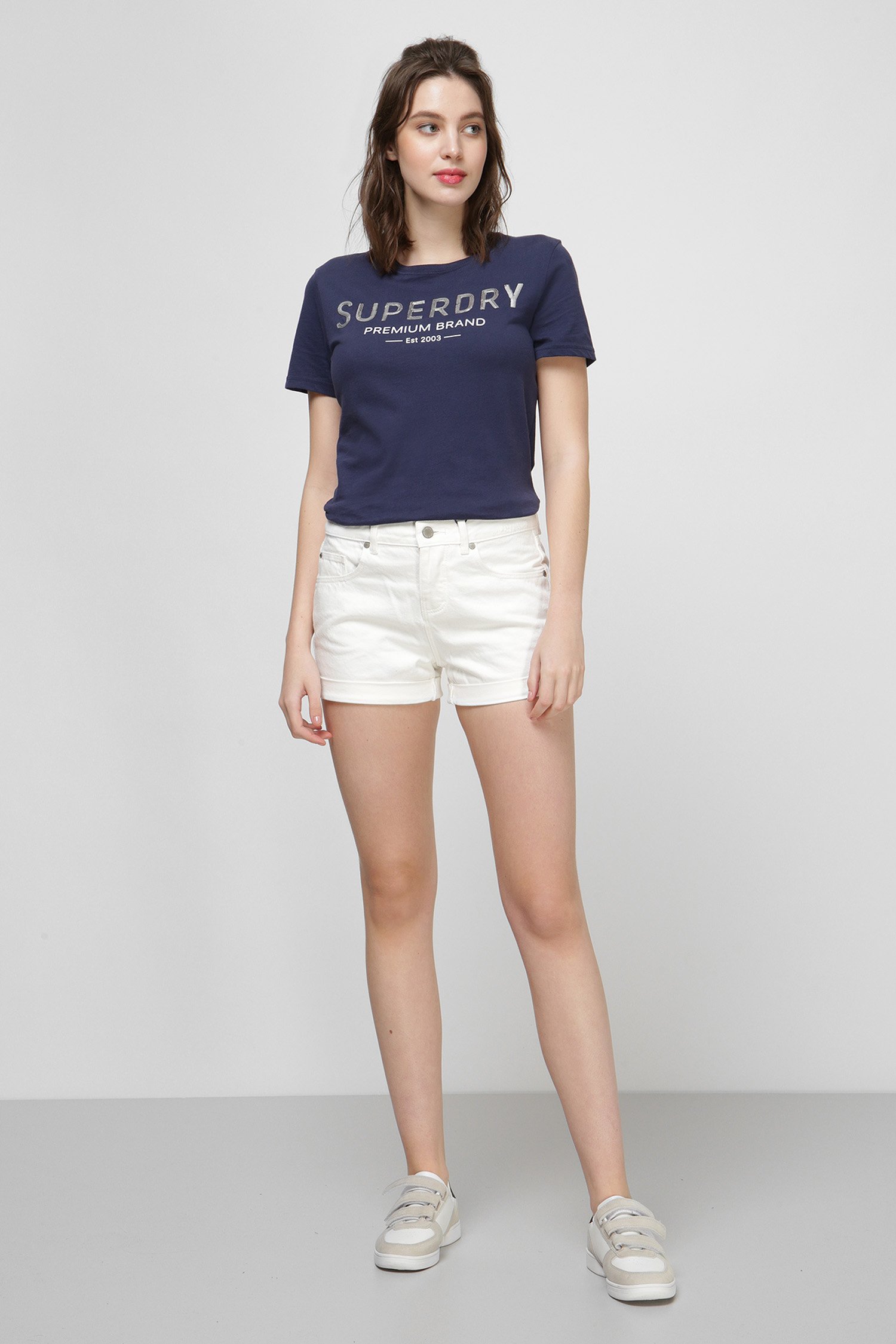 Жіночі білі джинсові шорти SuperDry W7110016A;M6N