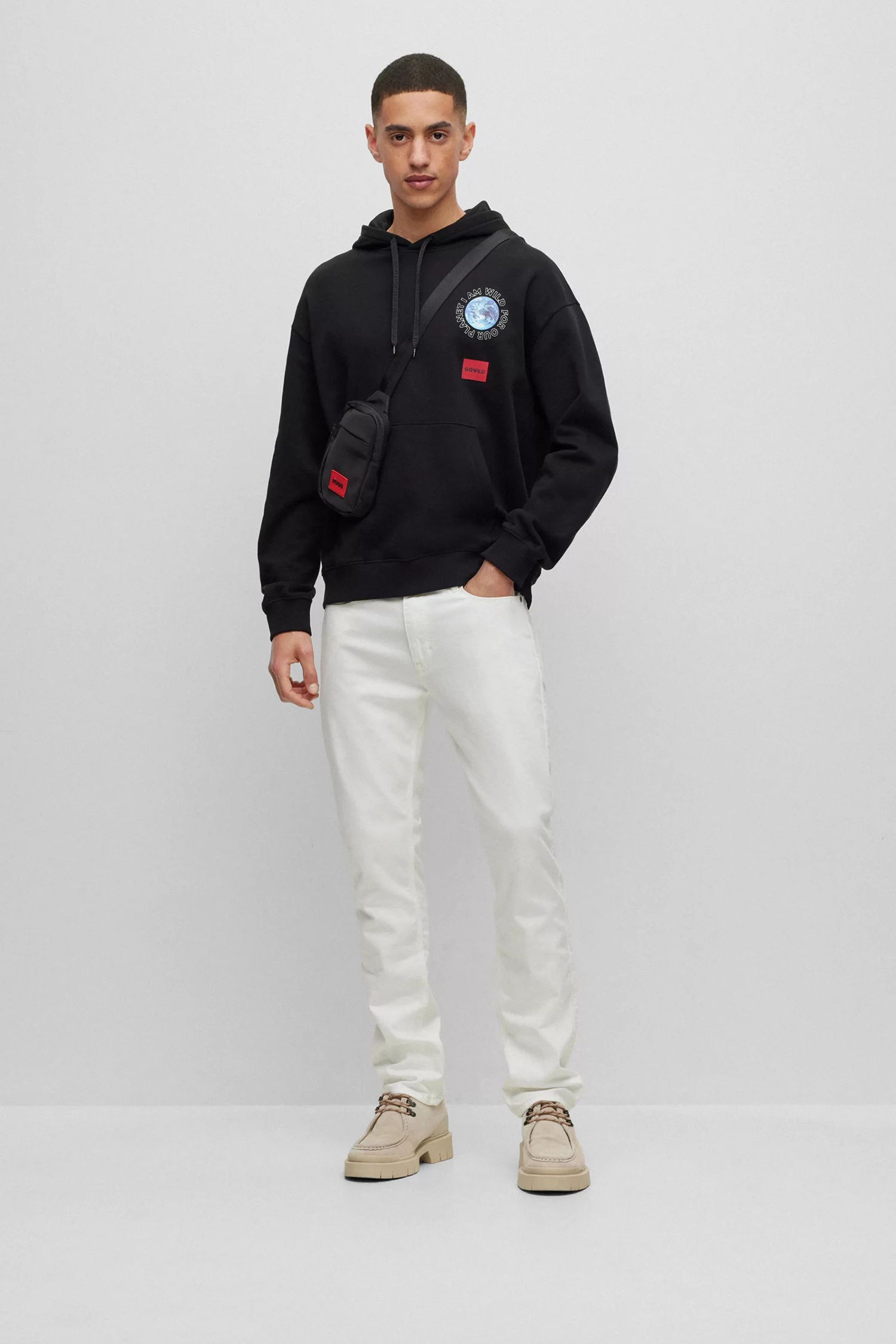 Мужское черное худи HUGO 50501979;001