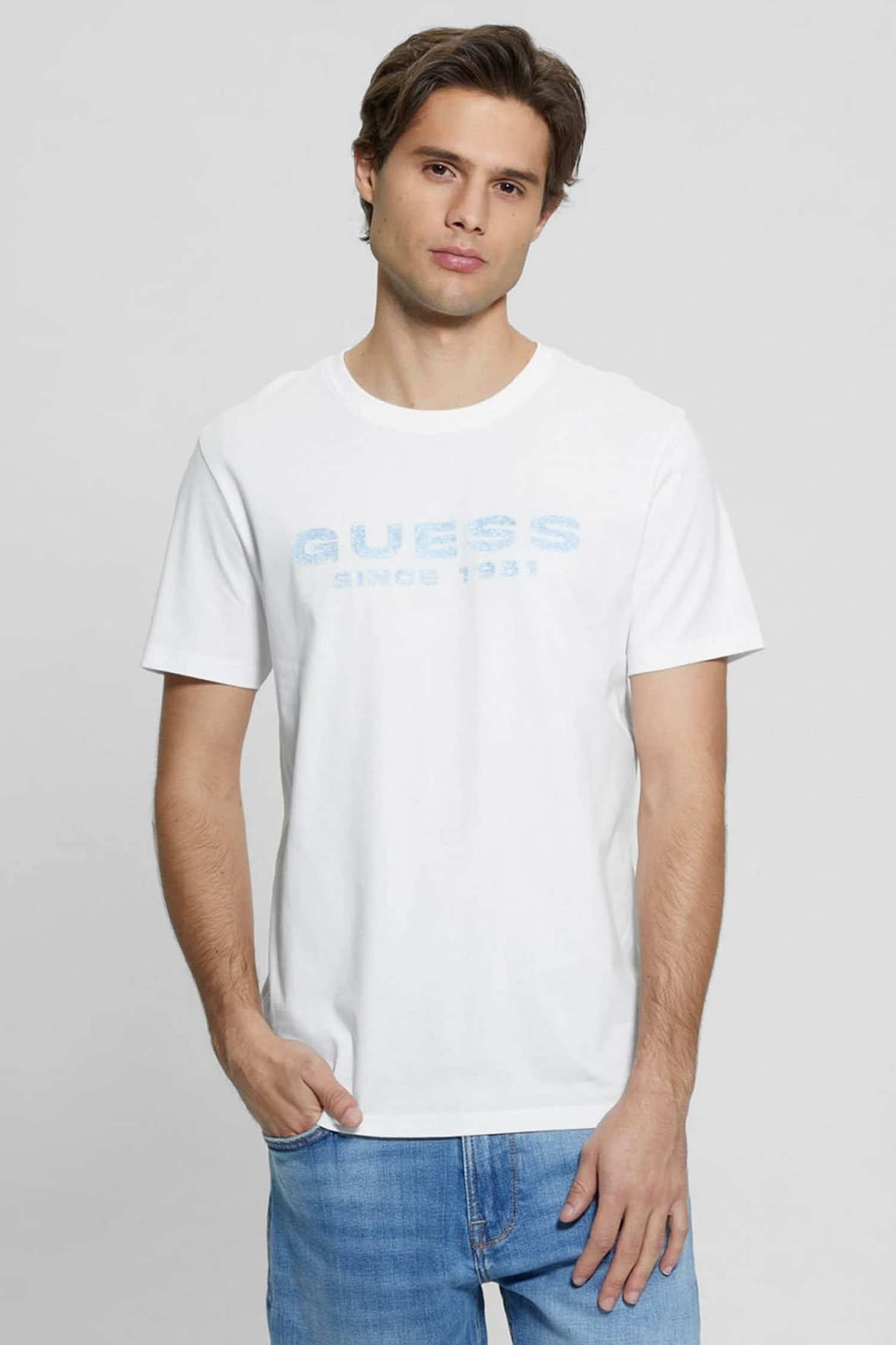 Мужская белая футболка Guess M4GI61.J1314;G011