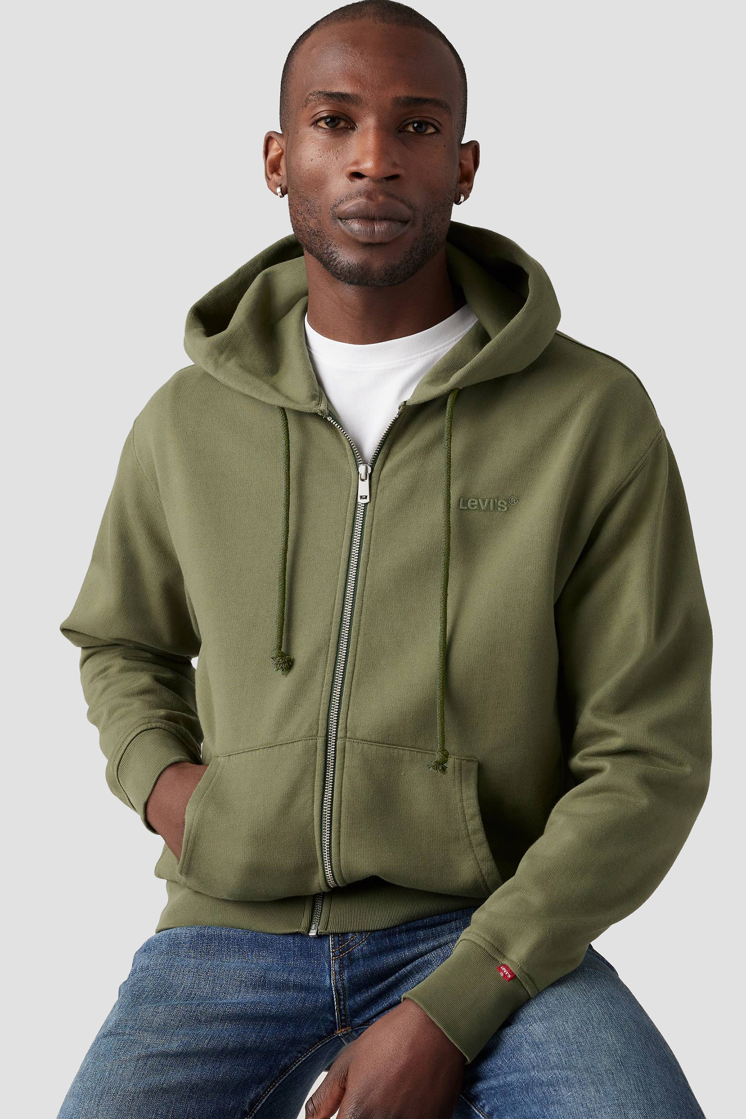 Чоловіча зелена кофта на блискавці Levi’s® A9265;0003