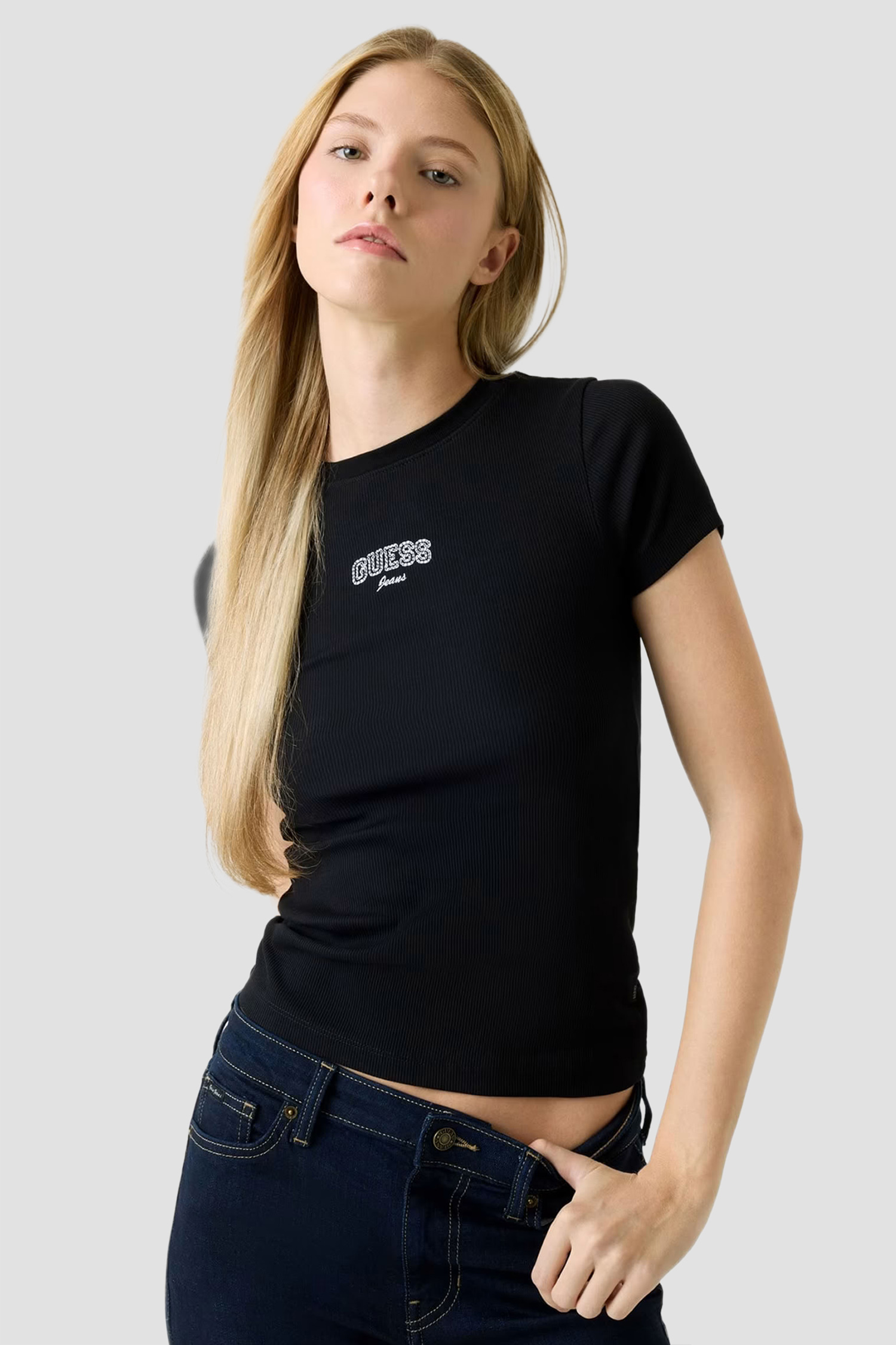 Женская черная футболка Guess Jeans W6RP21.KA0H1;JBLK
