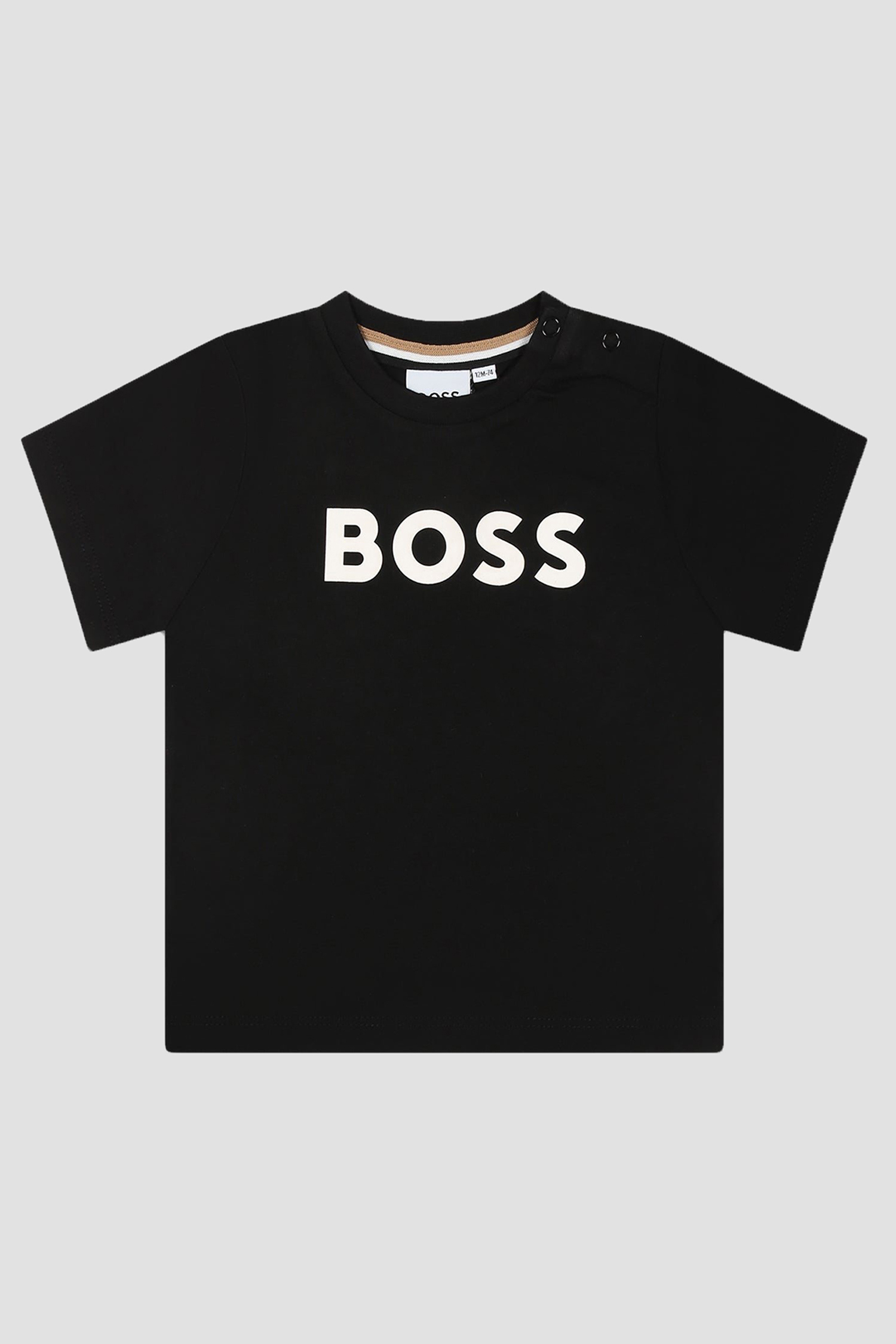 Детская черная футболка BOSS kids J05A20;09B