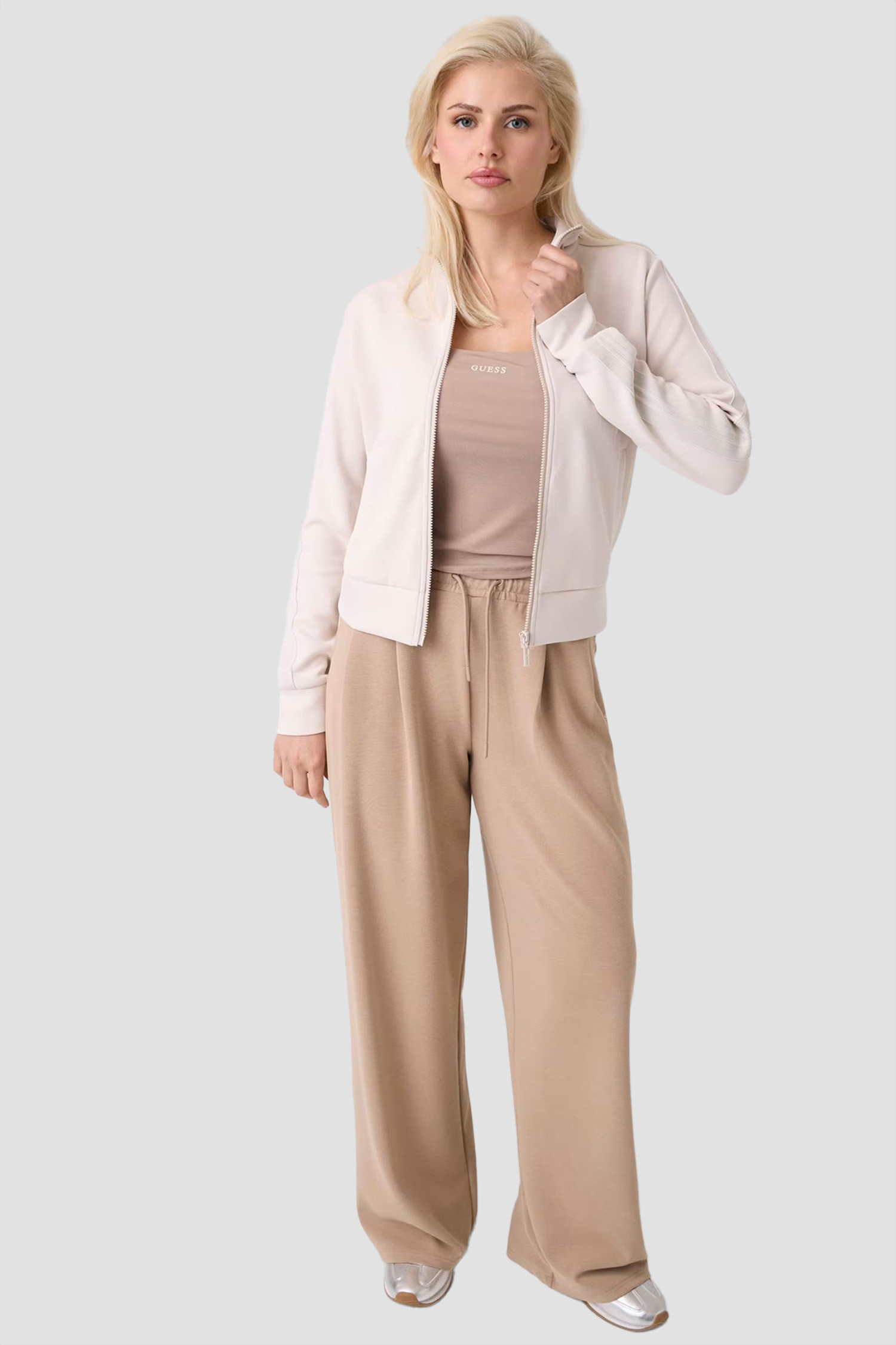 Жіноча бежева спортивна кофта Guess V6YQ15.K4305;G9B8