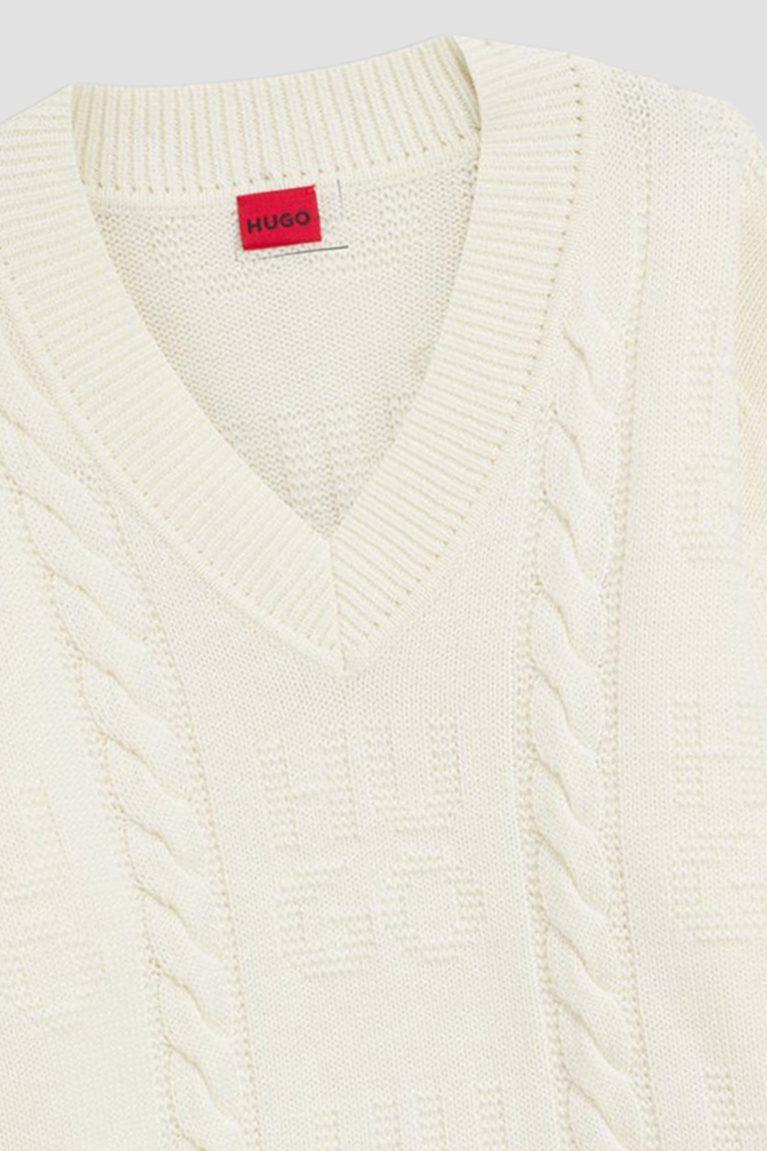 Женский белый шерстяной пуловер HUGO 50554075;115