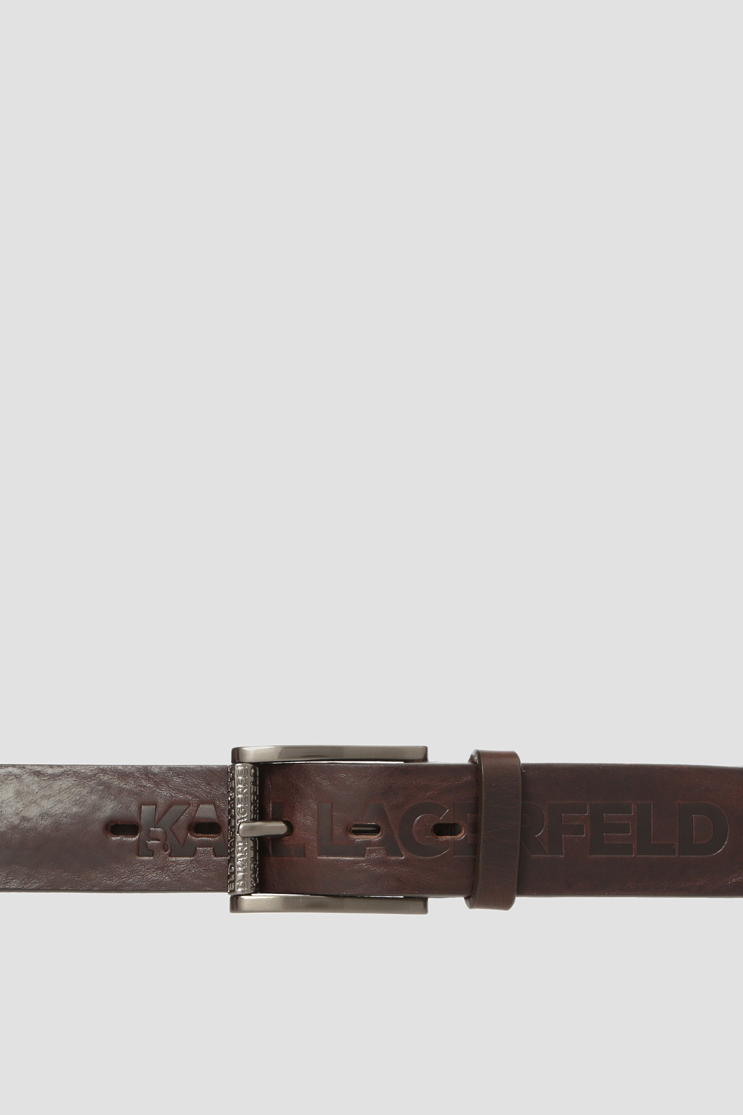 Мужской коричневый кожаный  ремень Karl Lagerfeld 591448.815300;490
