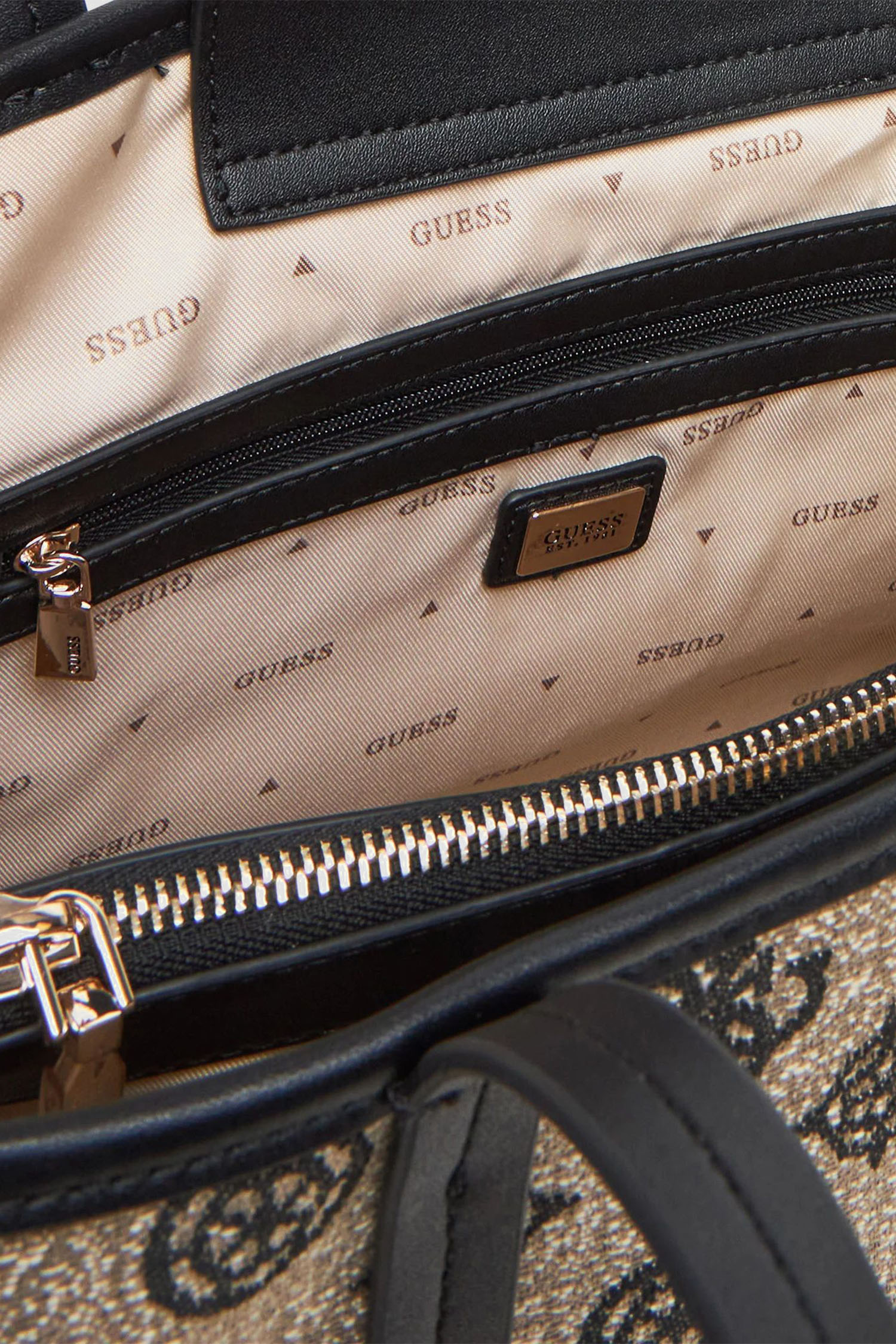 Женская бежевая сумка с узором Guess HWJG96.27230;BLO