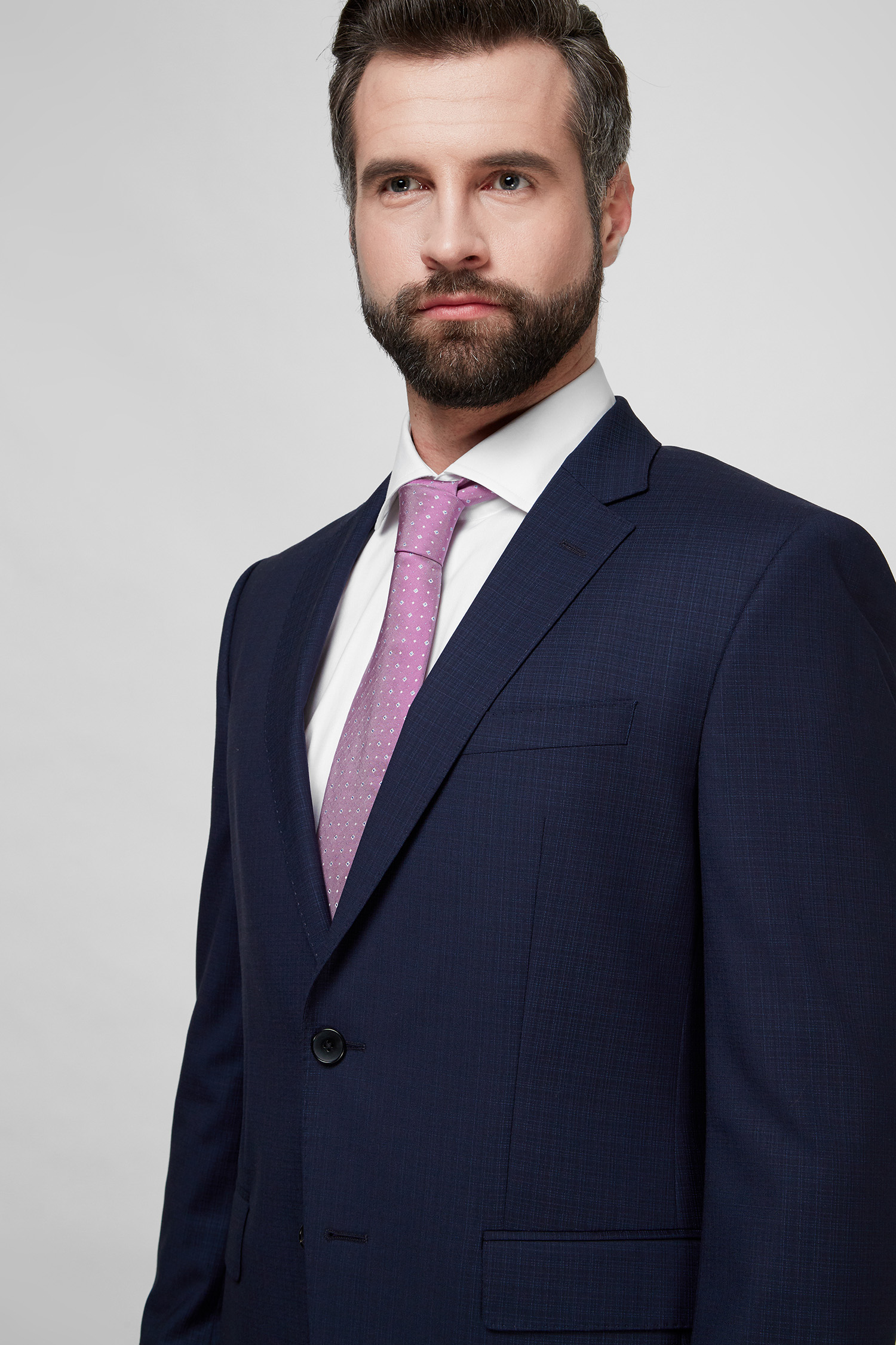 Мужской темно-синий шерстяной пиджак BOSS 50469536;404