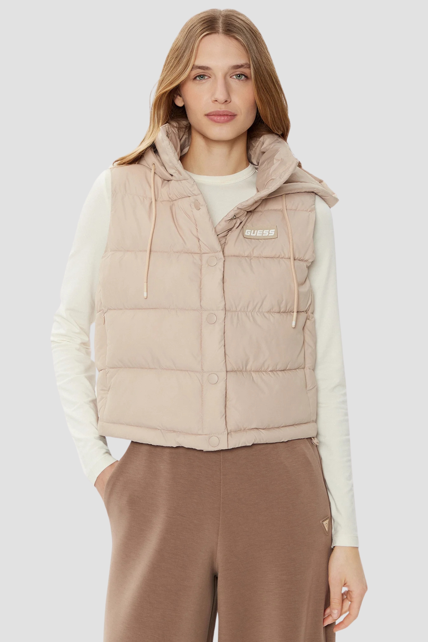Жіночий бежевий жилет Guess V4RL02.WFYE2;G1L9