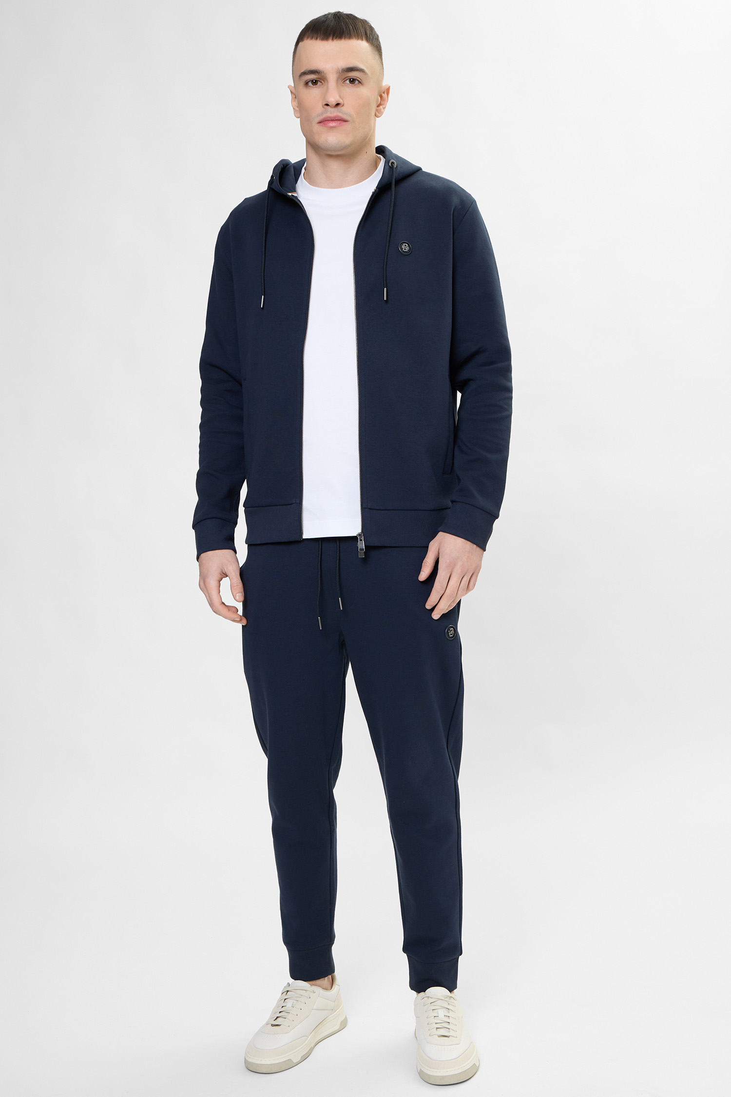 Чоловіча темно-синя кофта на блискавці BOSS 50555851;404