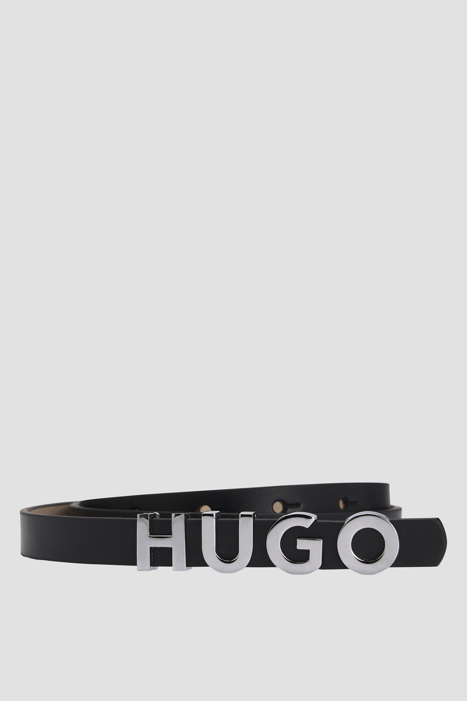 Жіночий чорний шкіряний ремінь HUGO 50536876;001
