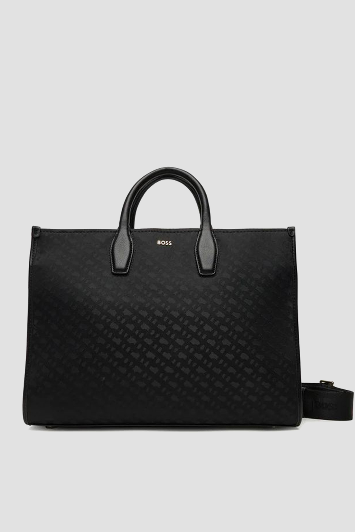 Женская черная сумка с узором BOSS 50552463;001