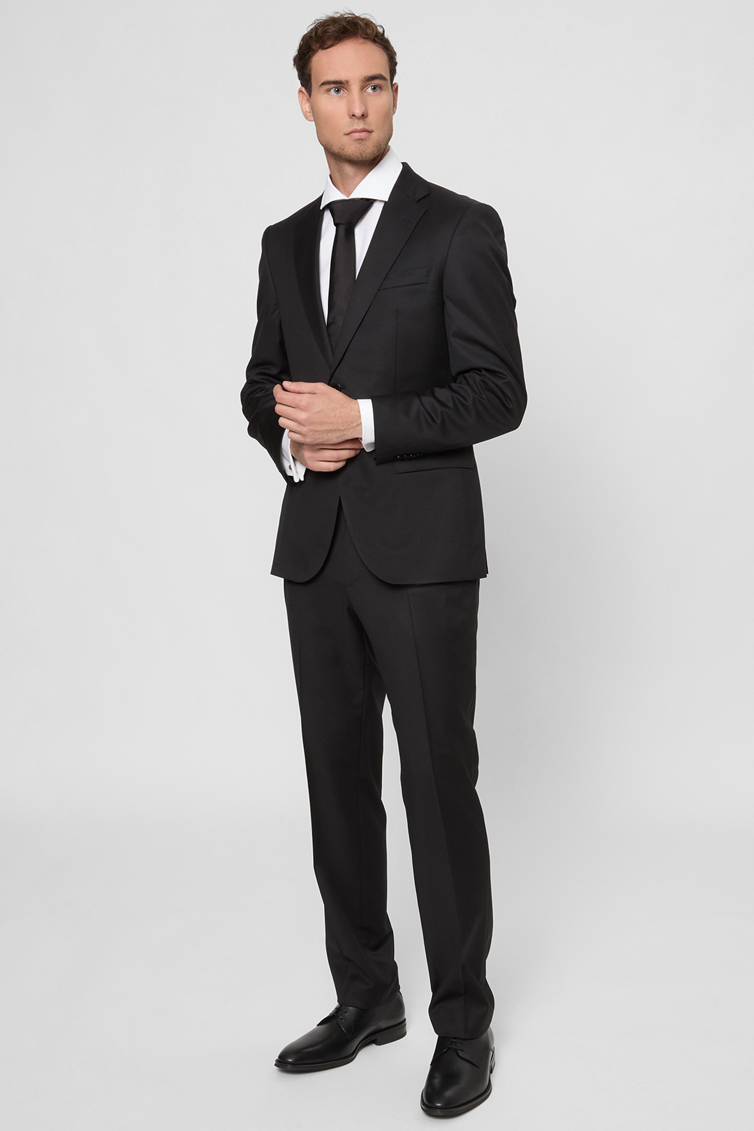 Мужской черный шерстяной пиджак BOSS 50469172;001