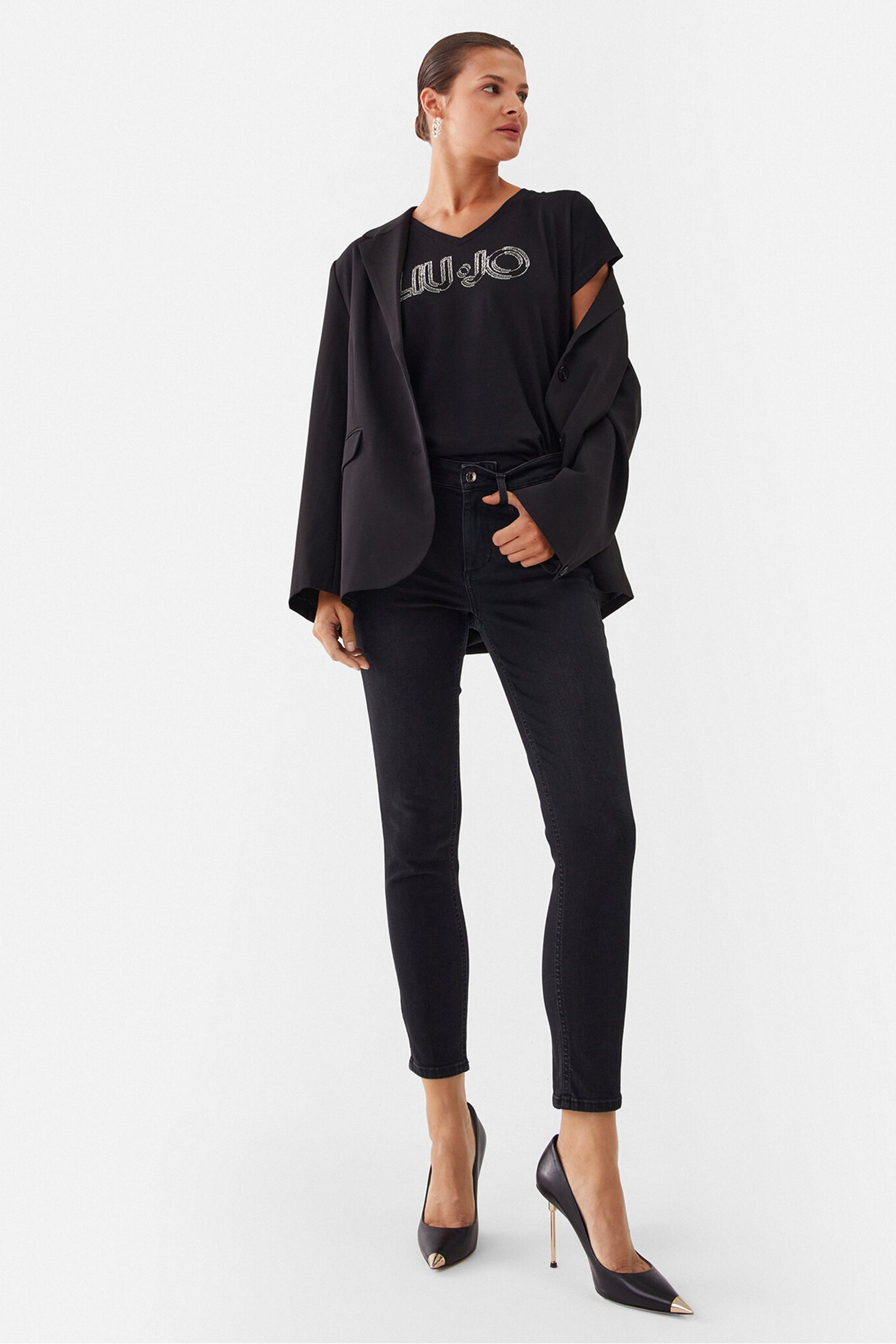 Женская черная футболка Liu Jo TF3297.J6040;W9414