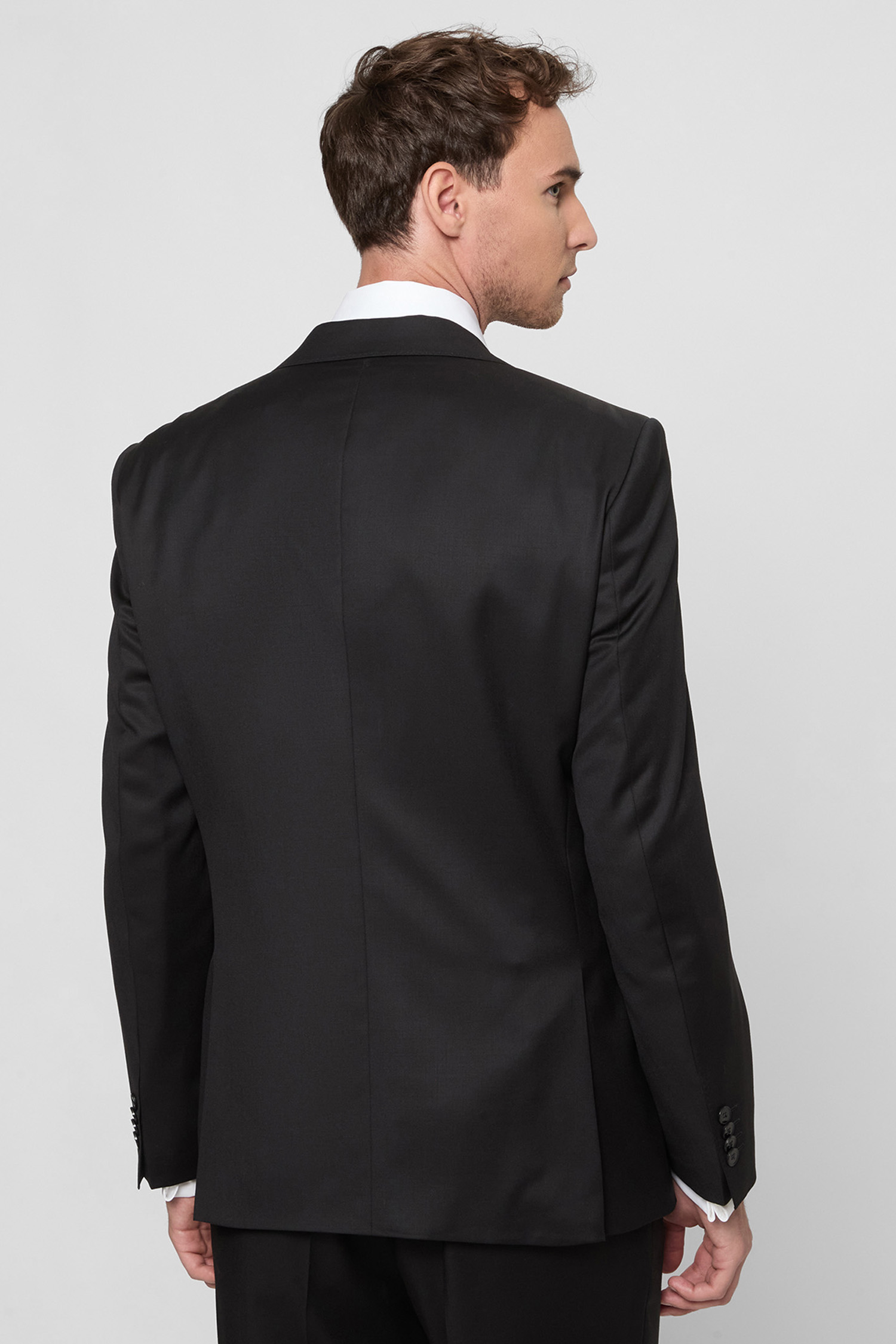 Мужской черный шерстяной пиджак BOSS 50469172;001