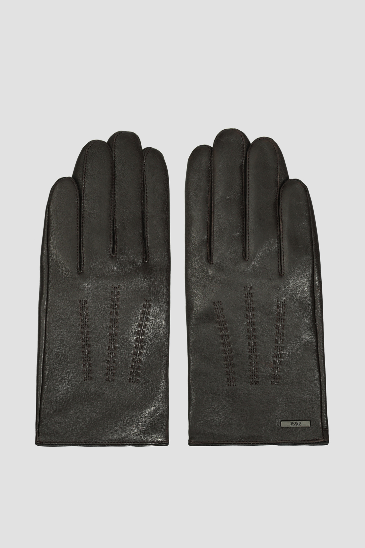Мужские коричневые кожаные перчатки BOSS 50437119;244