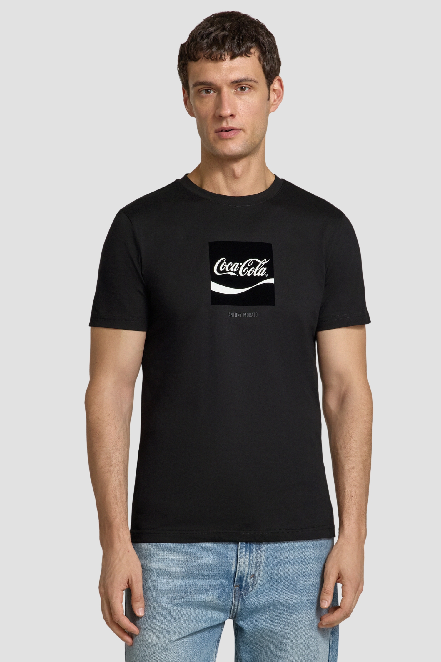 Мужская черная футболка Antony Morato x Coca Cola Antony Morato MMKS02580.FA100240;9000