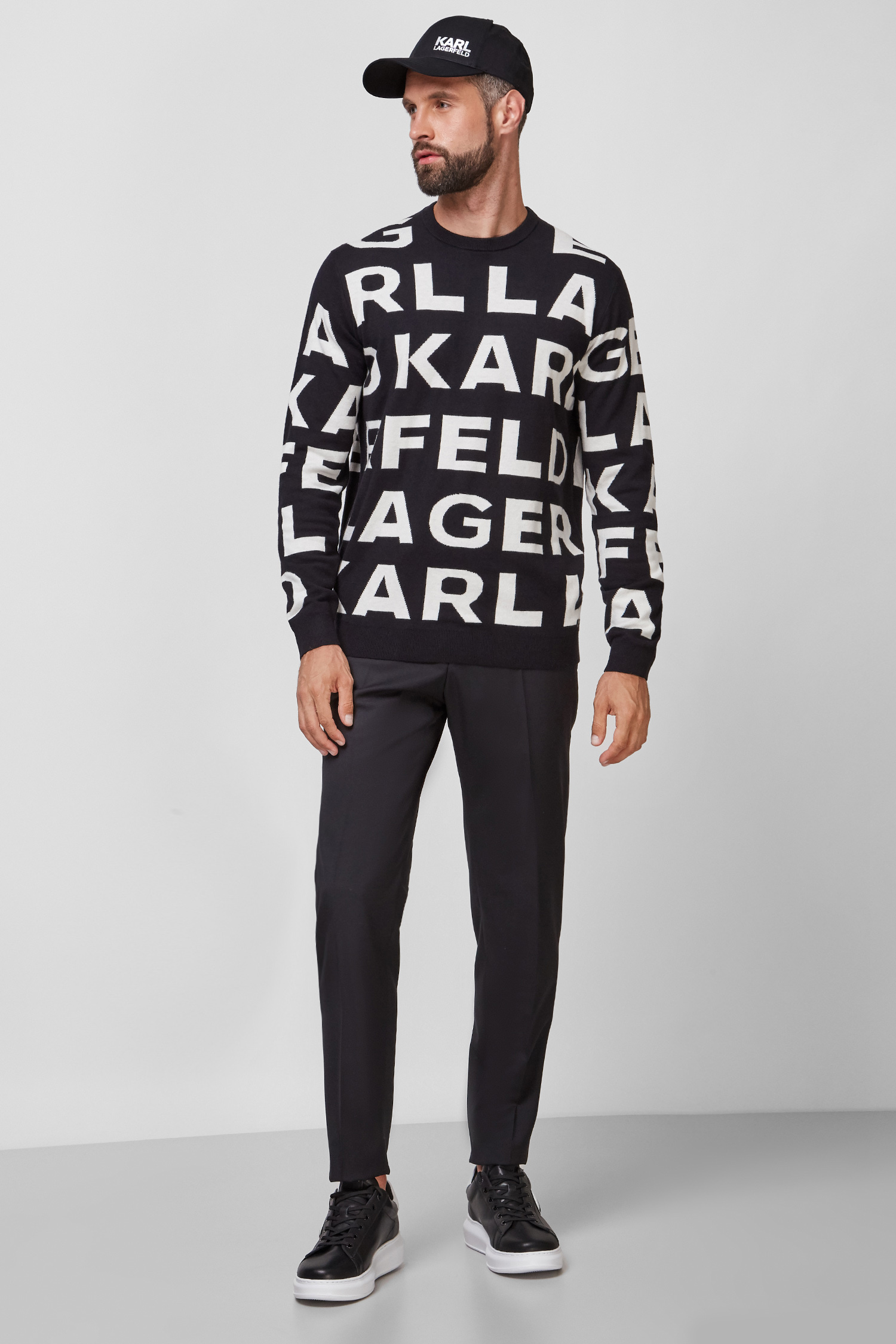 Чоловічі чорні вовняні брюки Karl Lagerfeld 512083.255054;990